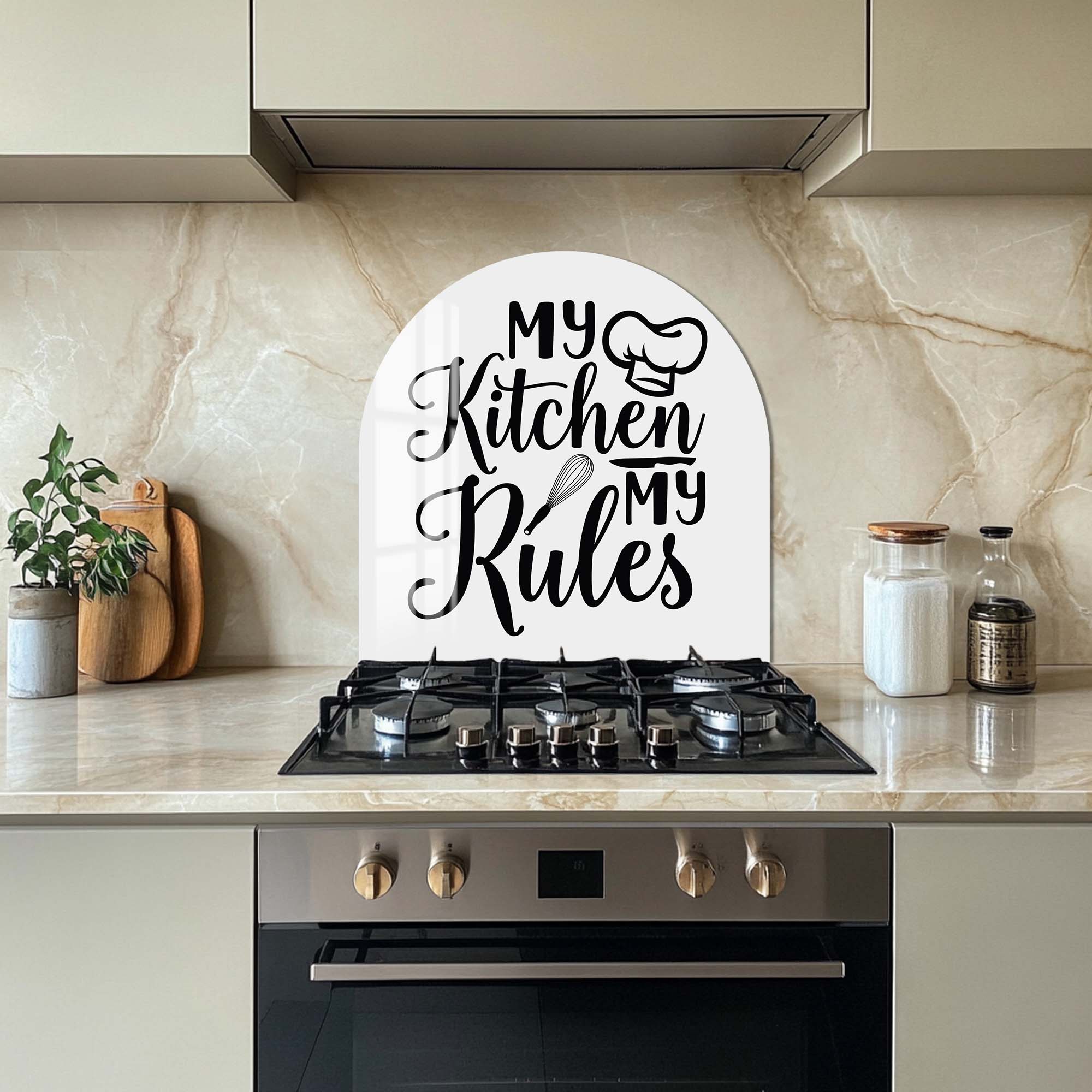 Artronauts Glass Print My Kitchen My Rules - Glass Splashback
