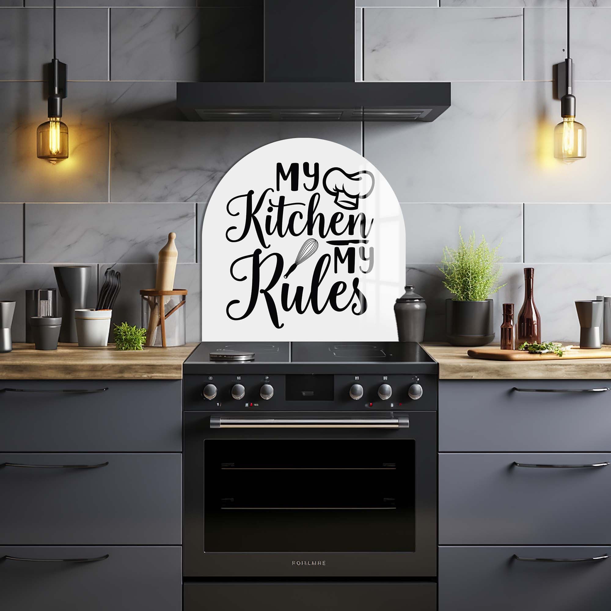 Artronauts Glass Print My Kitchen My Rules - Glass Splashback