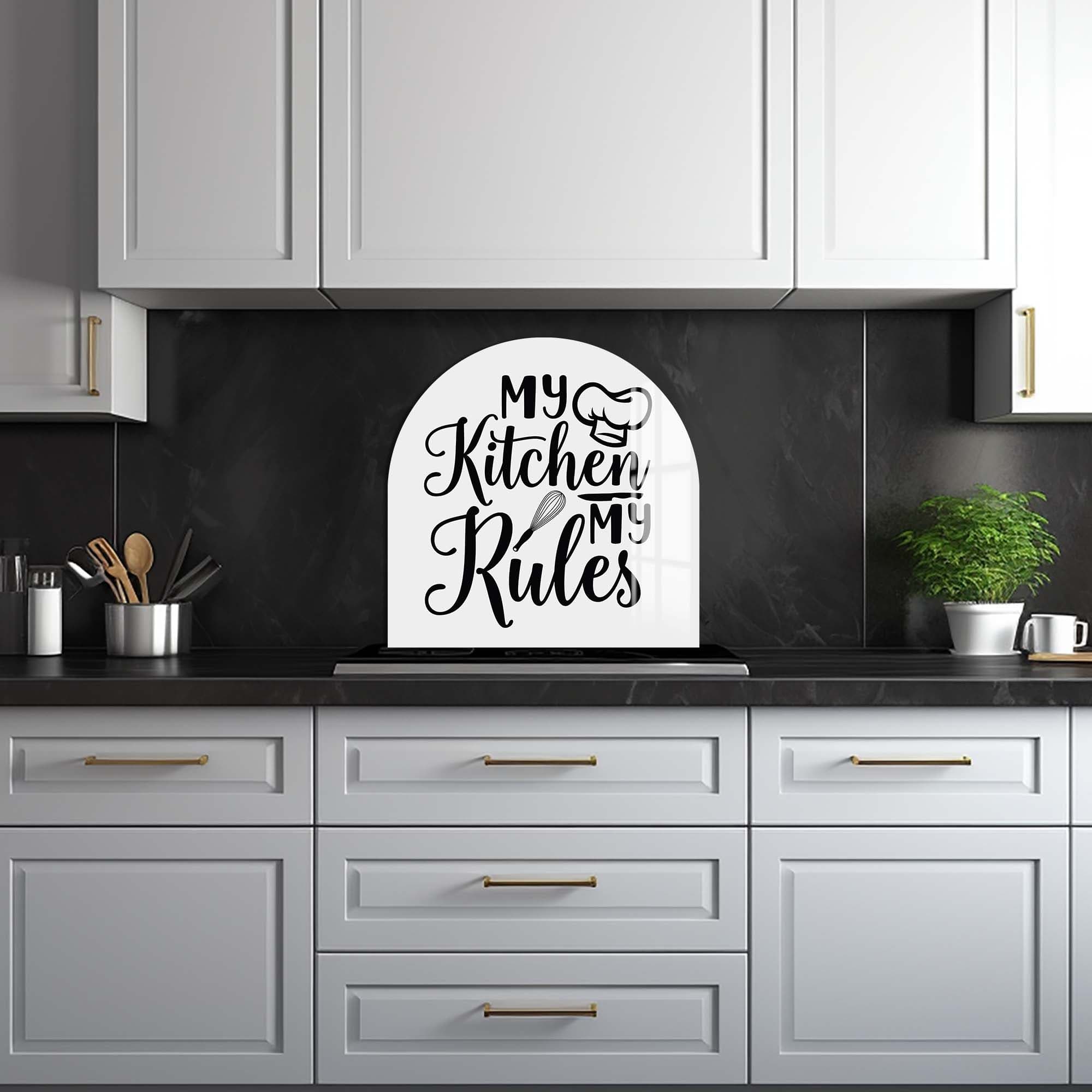 Artronauts Glass Print My Kitchen My Rules - Glass Splashback