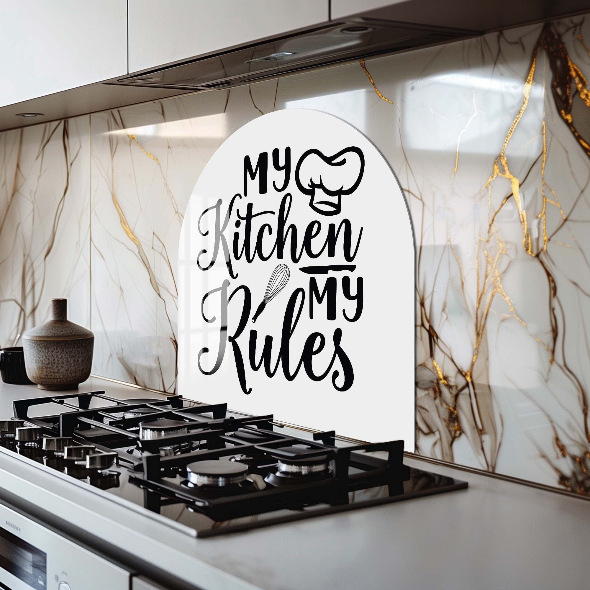 Artronauts Glass Print My Kitchen My Rules - Glass Splashback