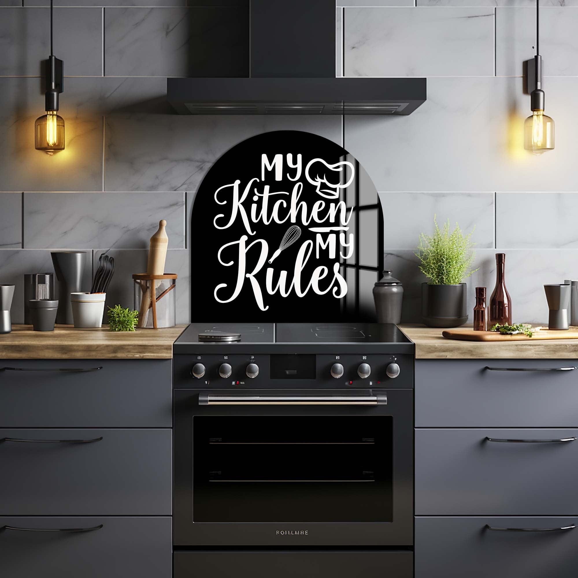 Artronauts Glass Print My Kitchen My Rules II - Glass Splashback