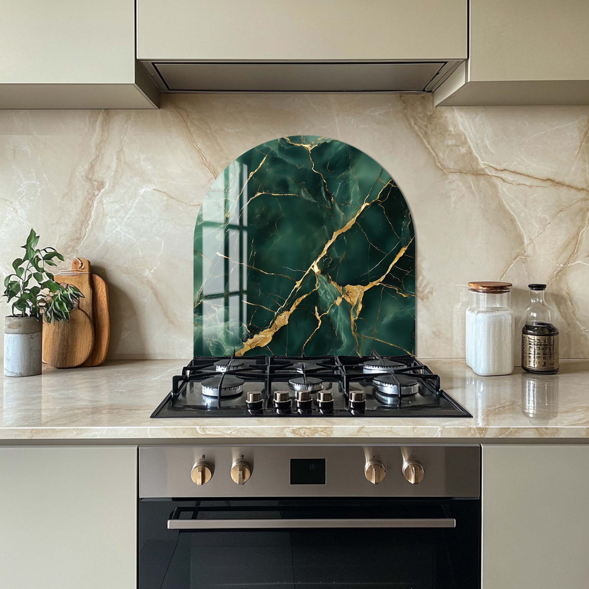 Artronauts Glass Print Green Marble - Glass Splashback