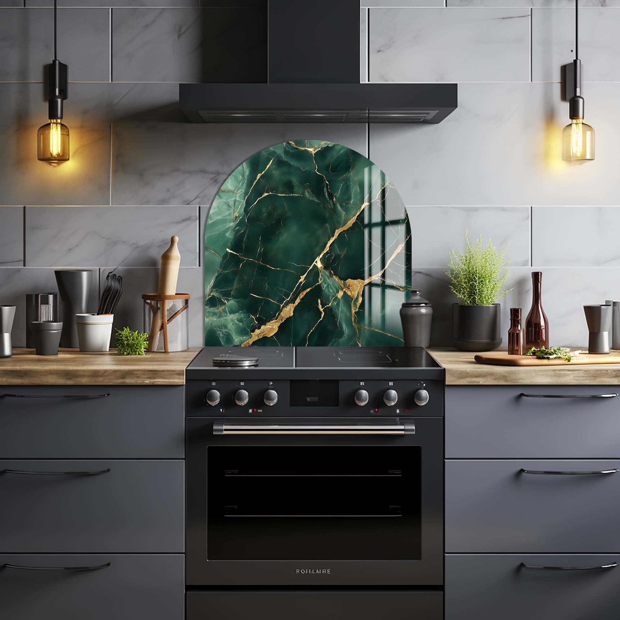 Artronauts Glass Print Green Marble - Glass Splashback