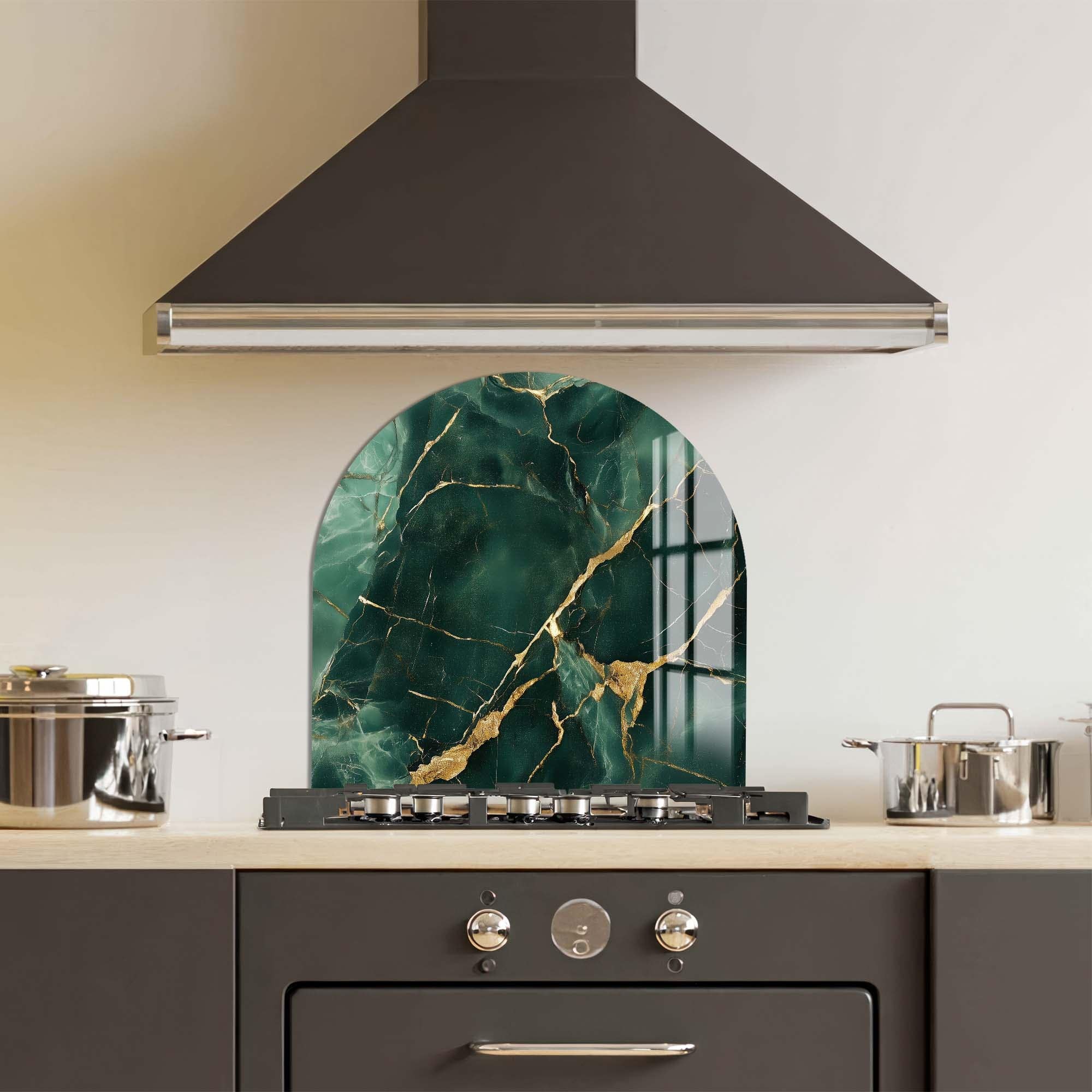 Artronauts Glass Print Green Marble - Glass Splashback