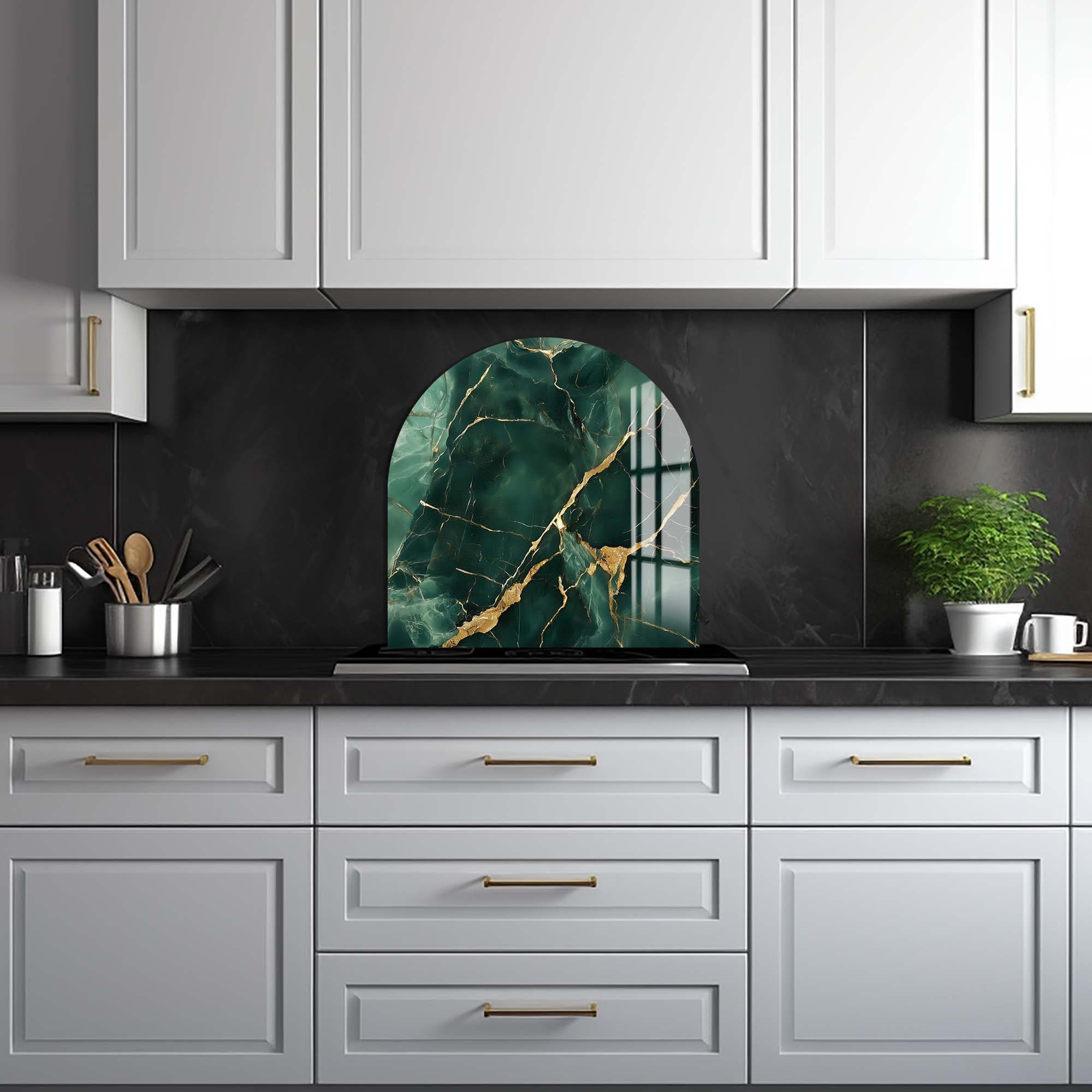 Artronauts Glass Print Green Marble - Glass Splashback