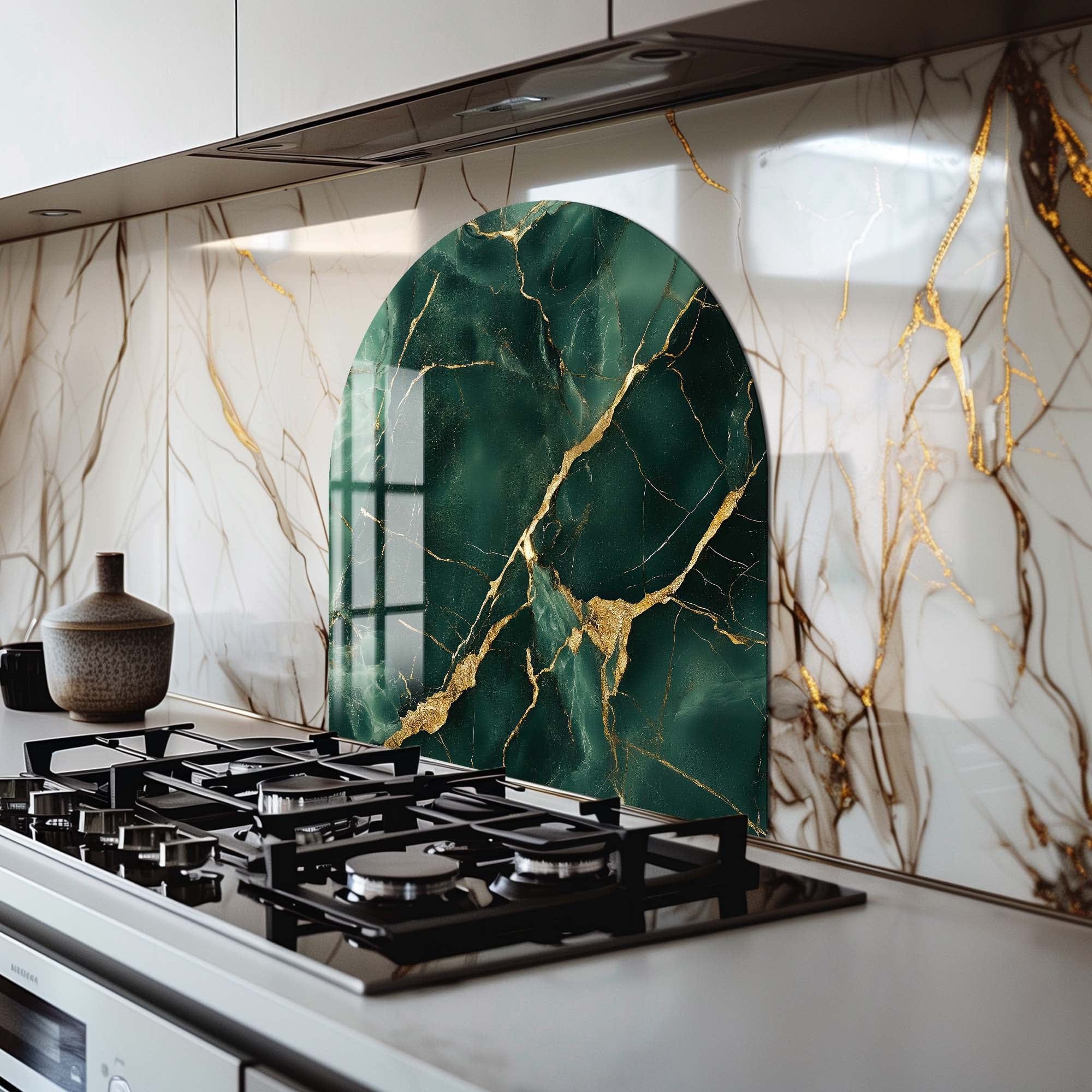 Artronauts Glass Print Green Marble - Glass Splashback