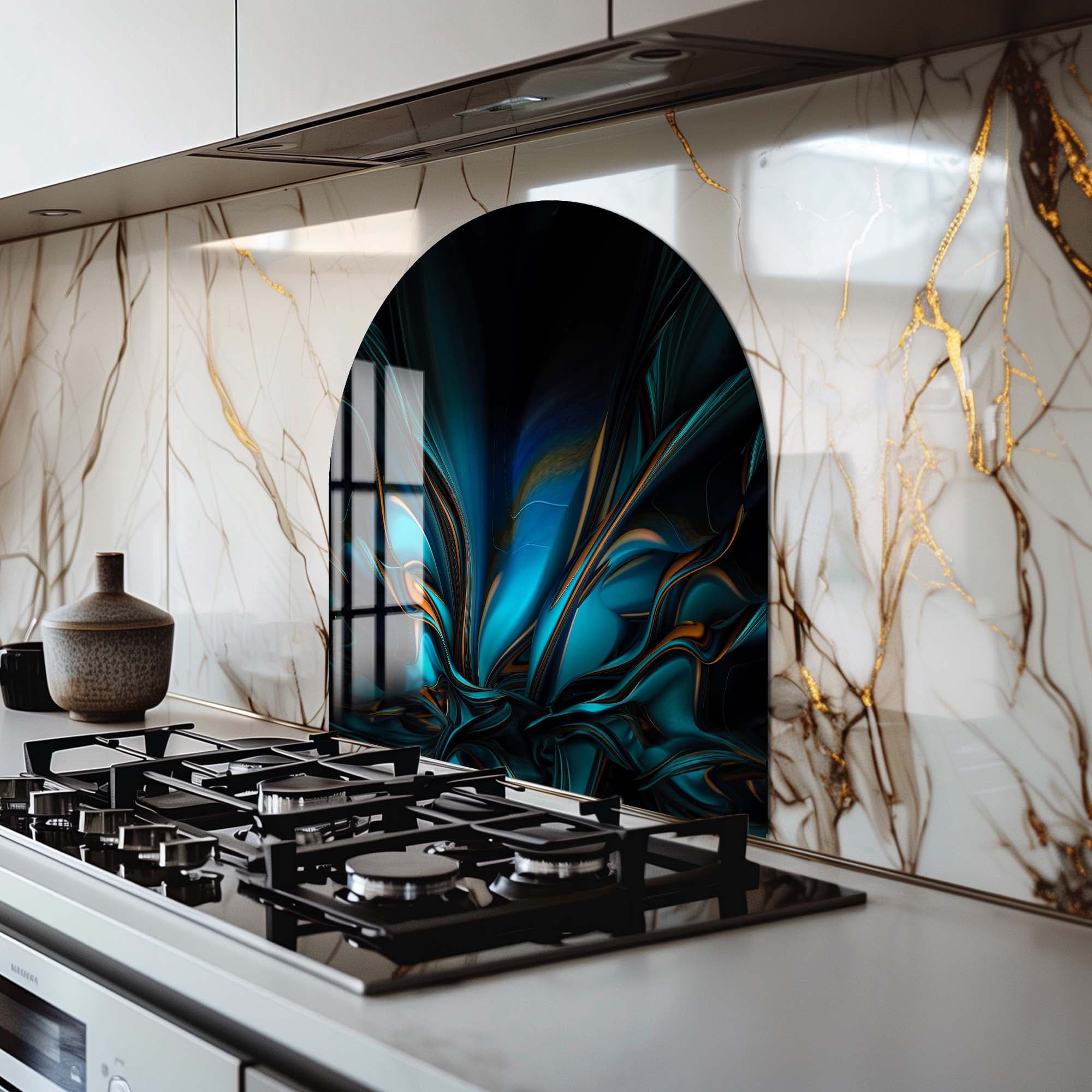 Artronauts Glass Print Abstract Blue - Glass Splashback