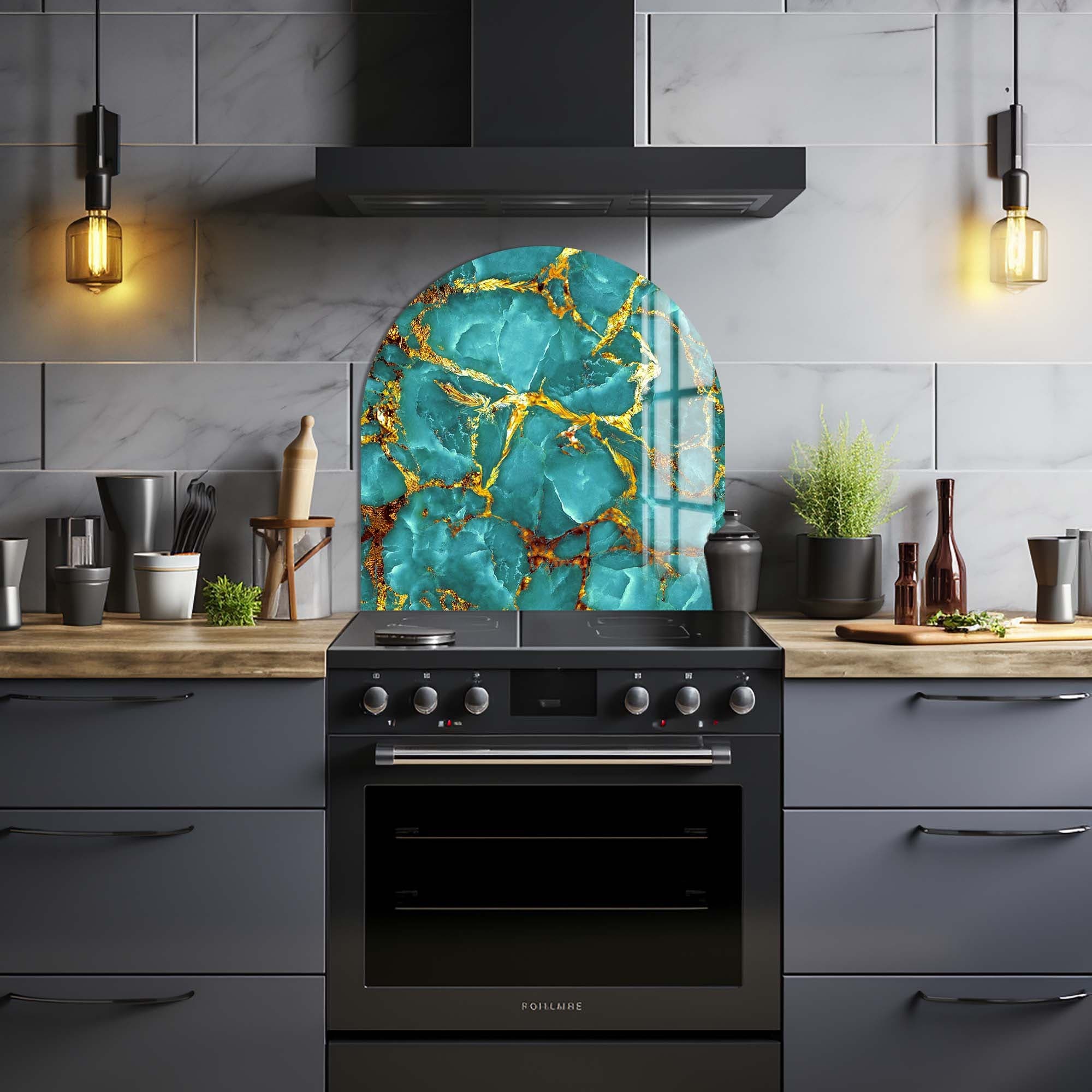 Artronauts Glass Print Sea Green Marble - Glass Splashback