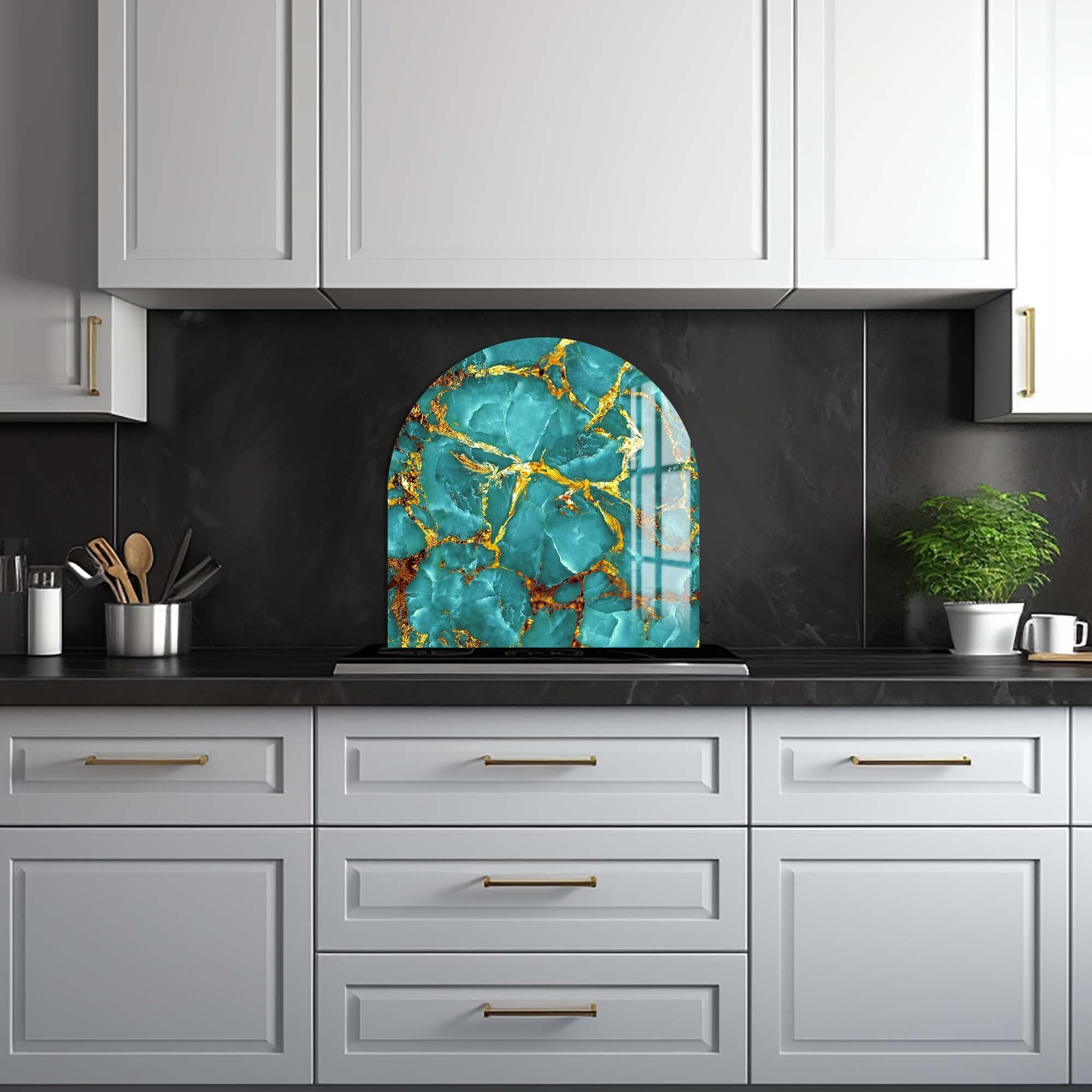 Artronauts Glass Print Sea Green Marble - Glass Splashback