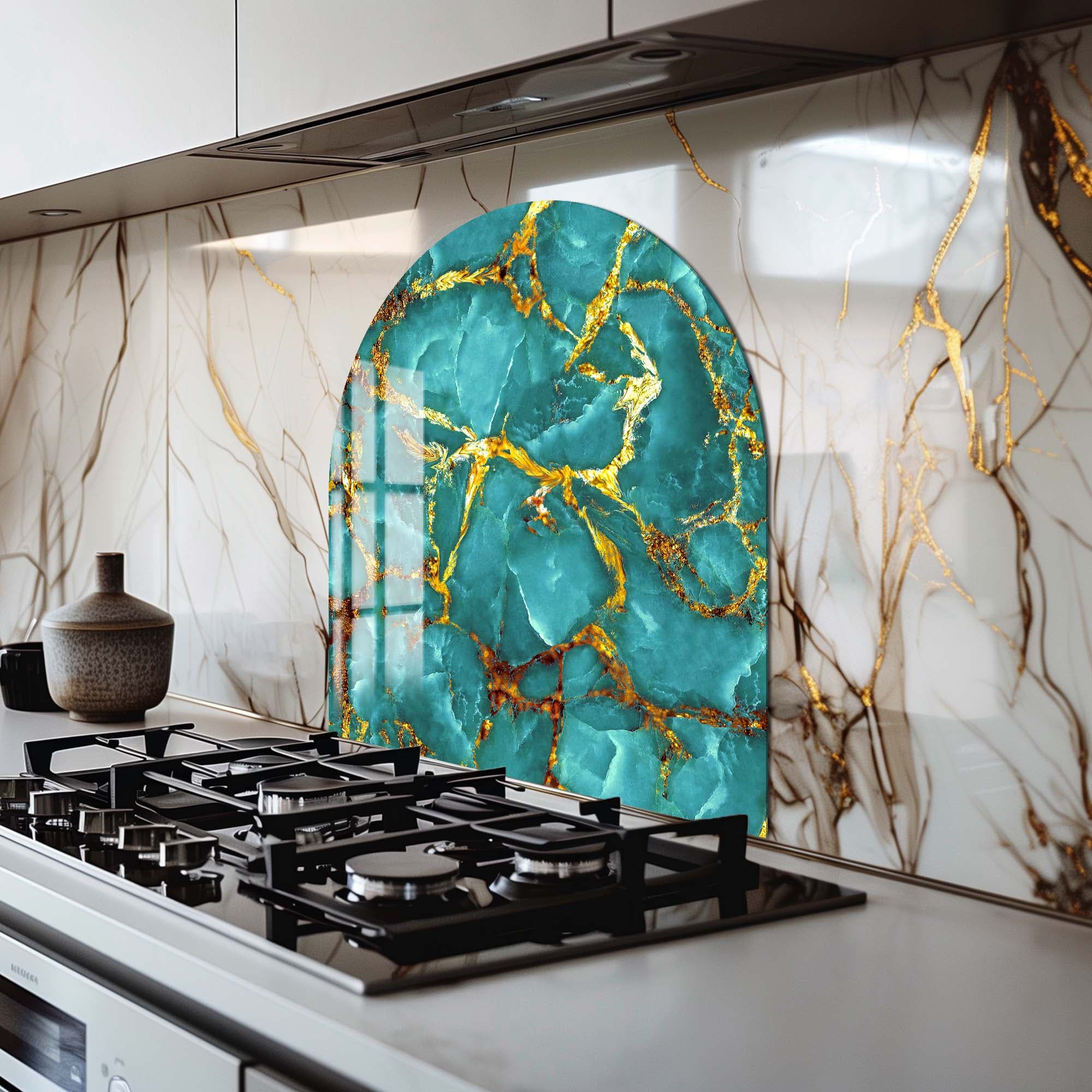 Artronauts Glass Print Sea Green Marble - Glass Splashback