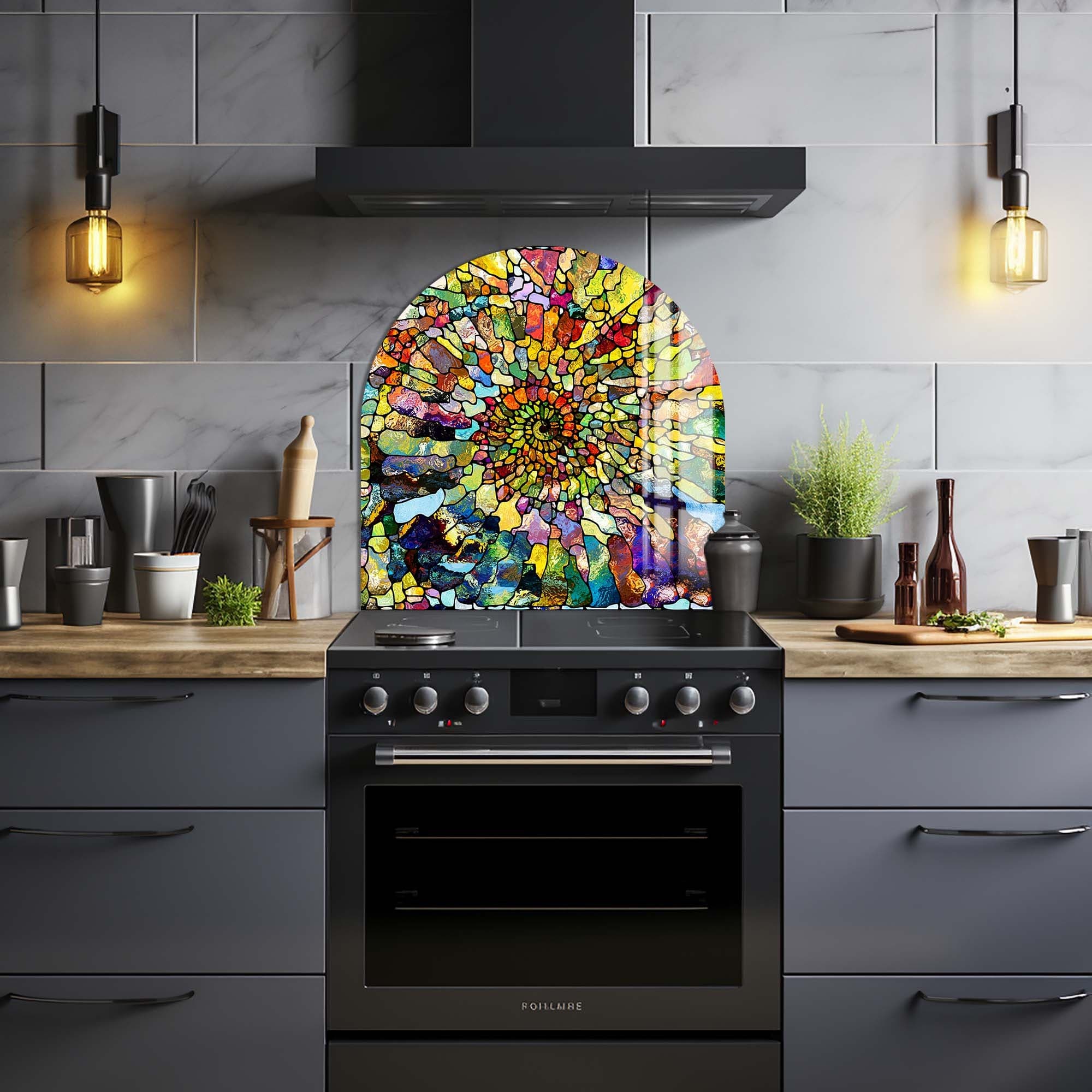 Artronauts Glass Print Colourful Spiral - Glass Splashback