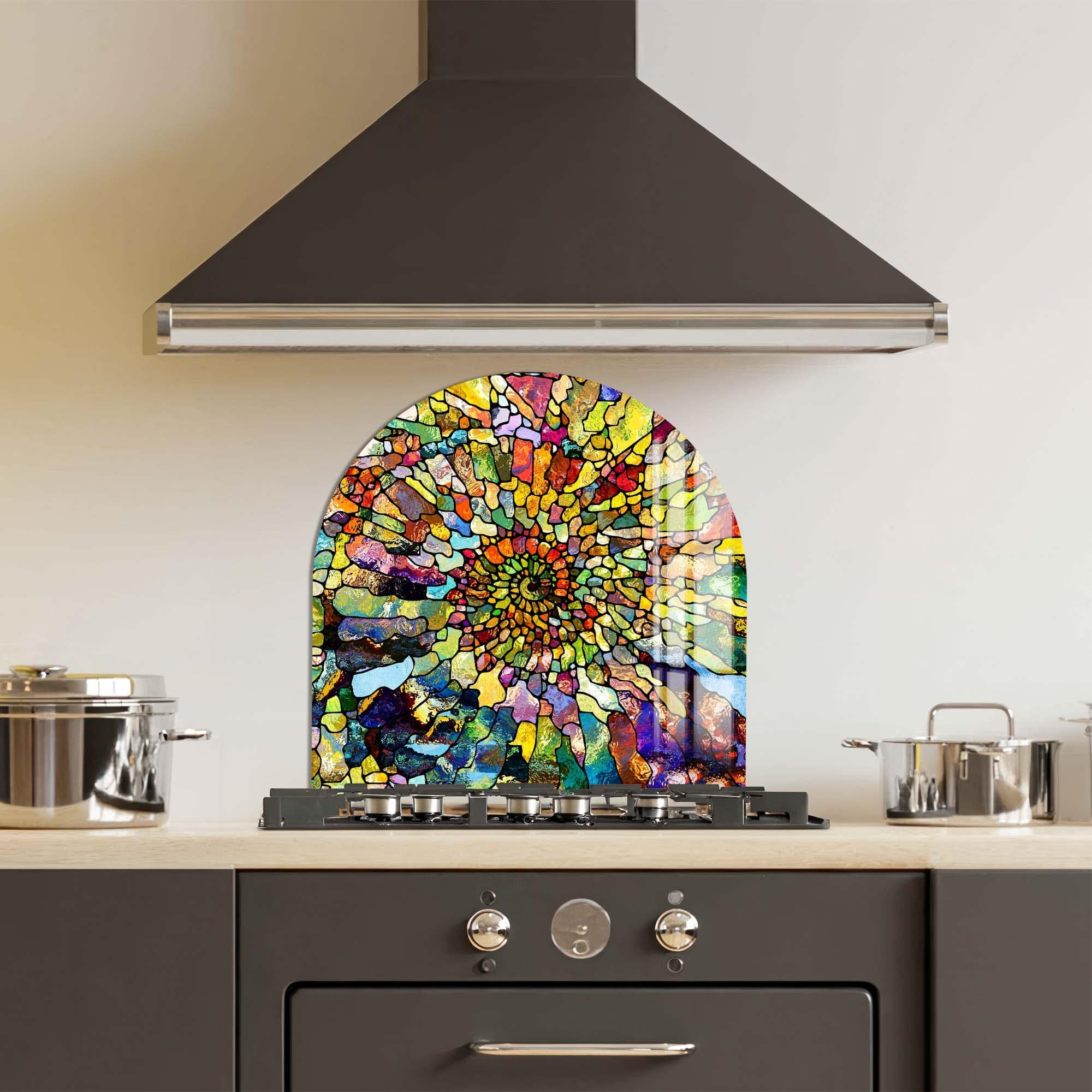 Artronauts Glass Print Colourful Spiral - Glass Splashback
