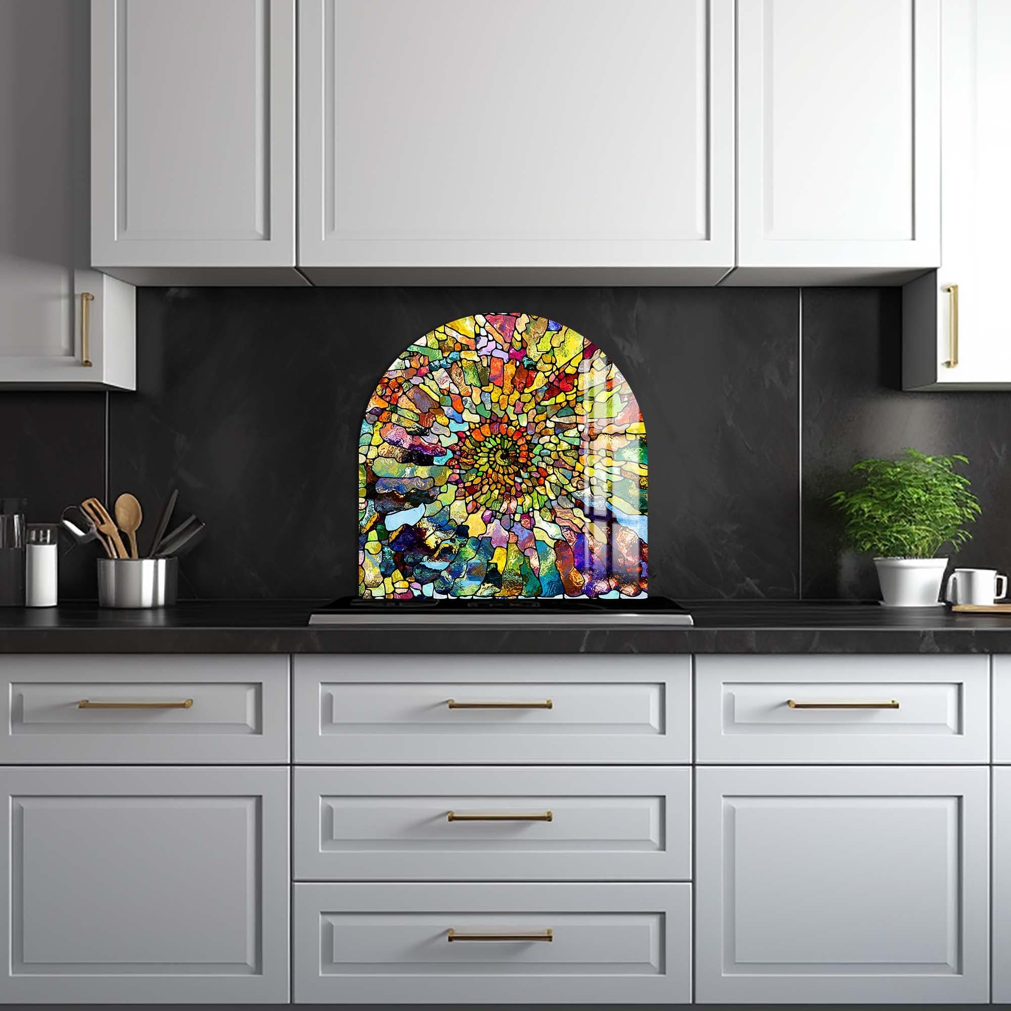 Artronauts Glass Print Colourful Spiral - Glass Splashback