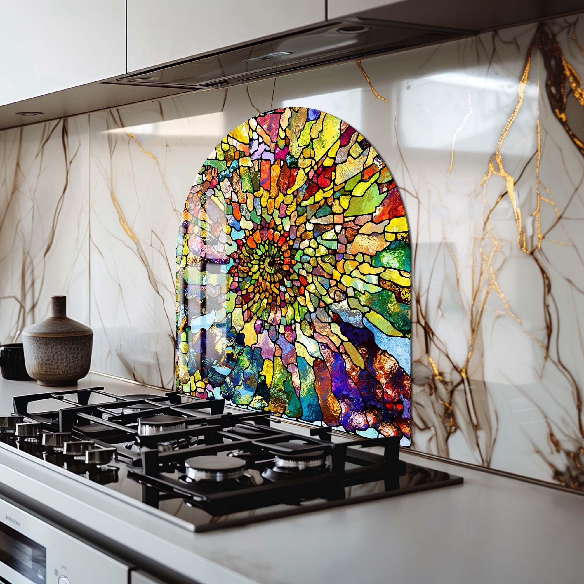 Artronauts Glass Print Colourful Spiral - Glass Splashback