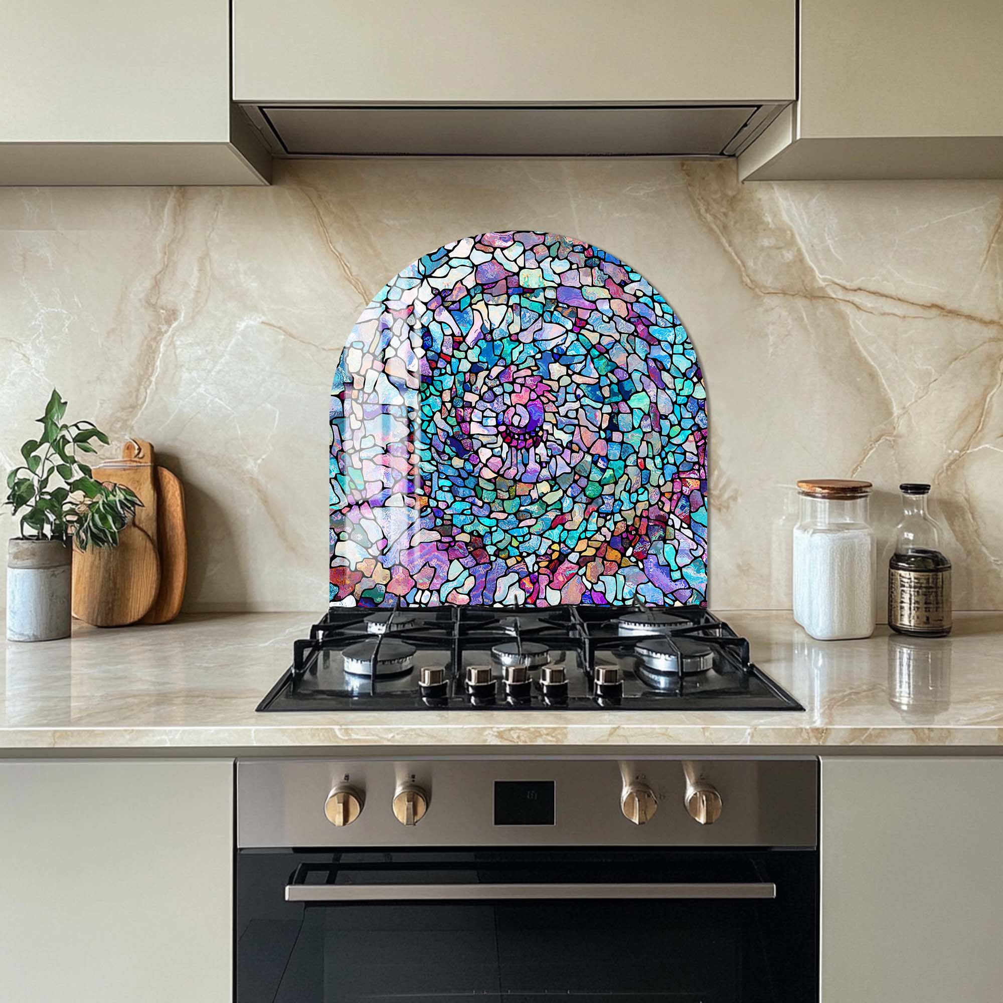 Artronauts Glass Print Ocean Mosaic  - Glass Splashback