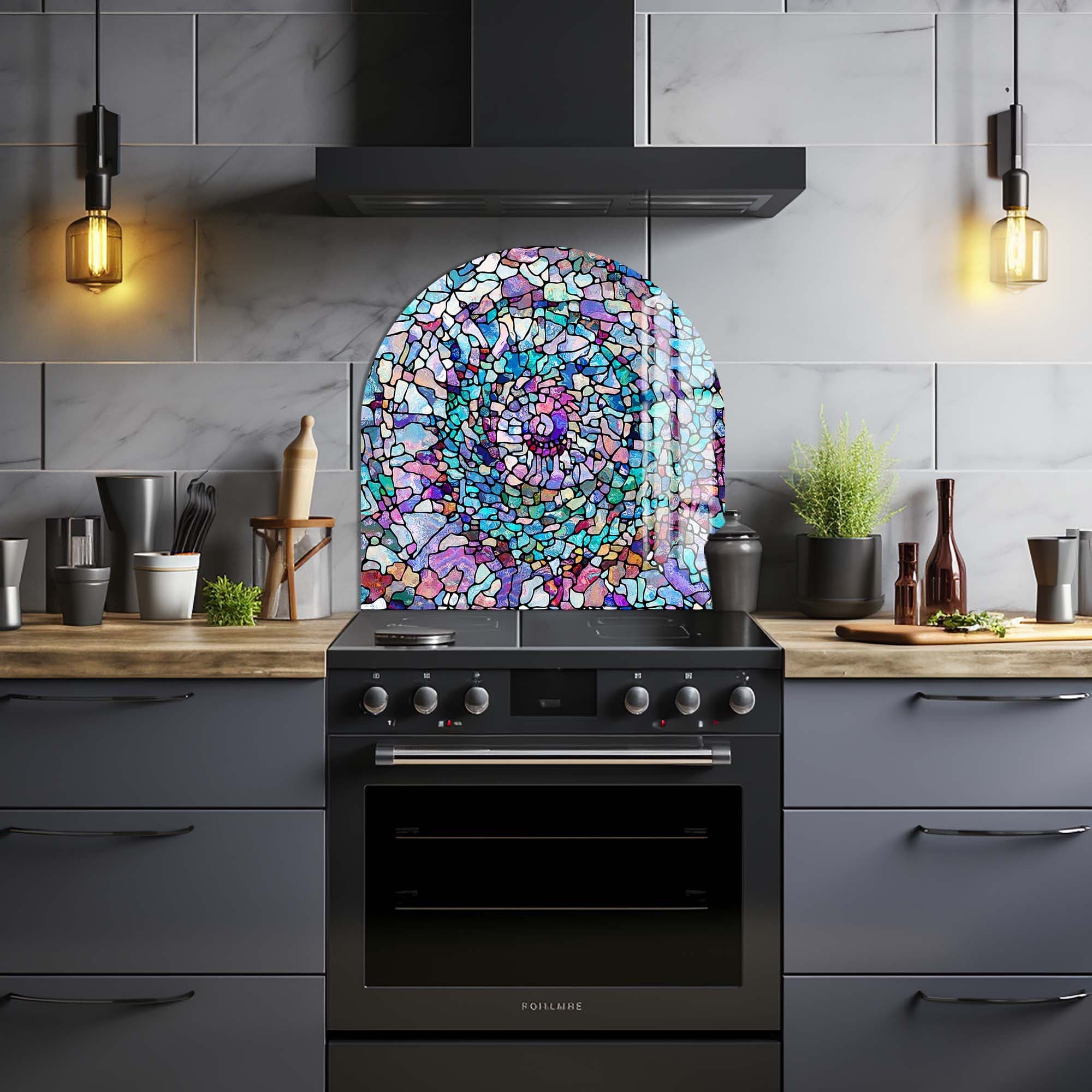 Artronauts Glass Print Ocean Mosaic  - Glass Splashback