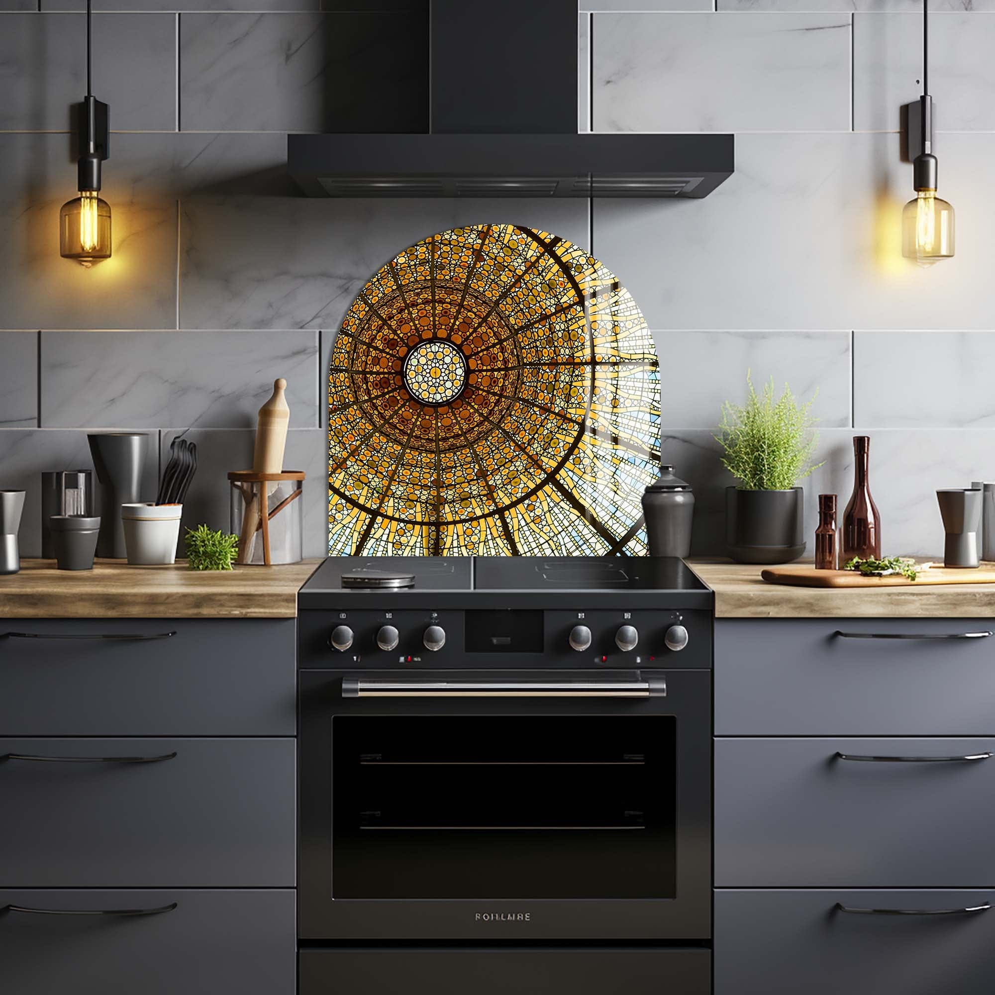 Artronauts Glass Print Golden Dome - Glass Splashback