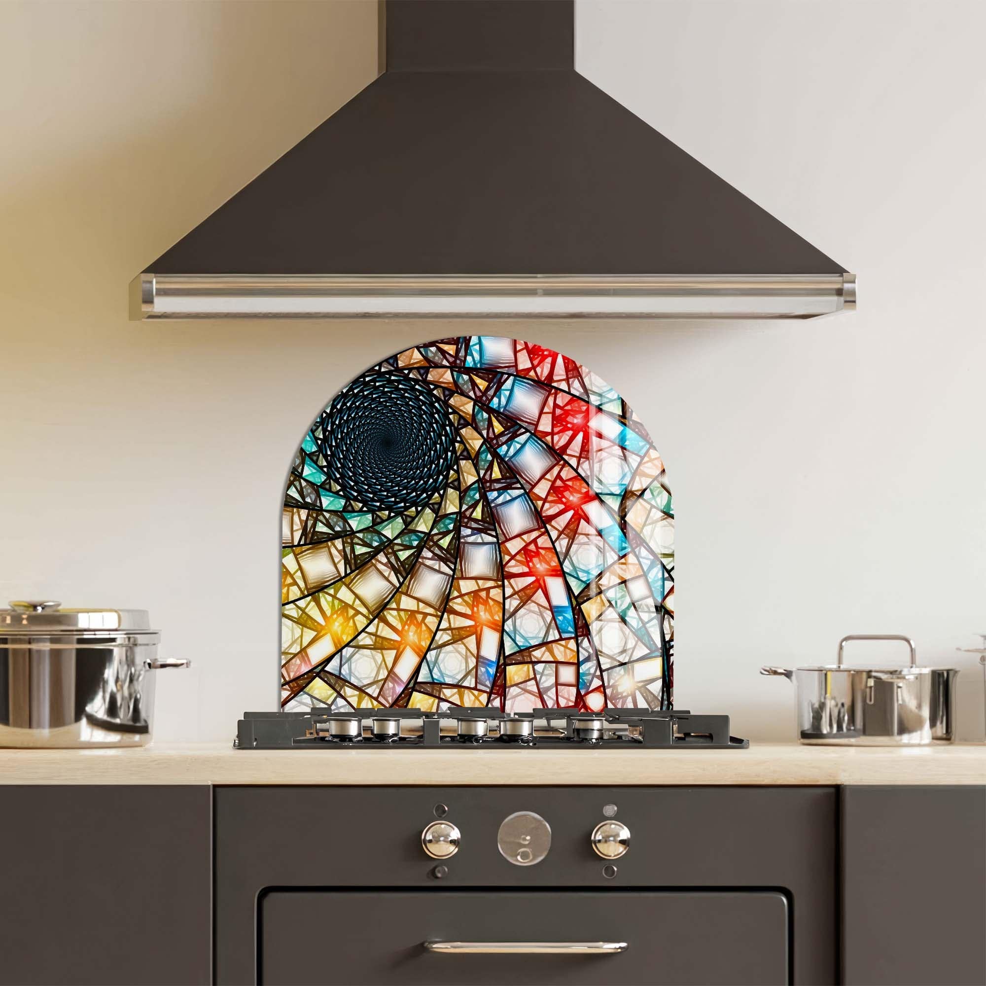 Artronauts Glass Print Spiral Stained - Glass Splashback