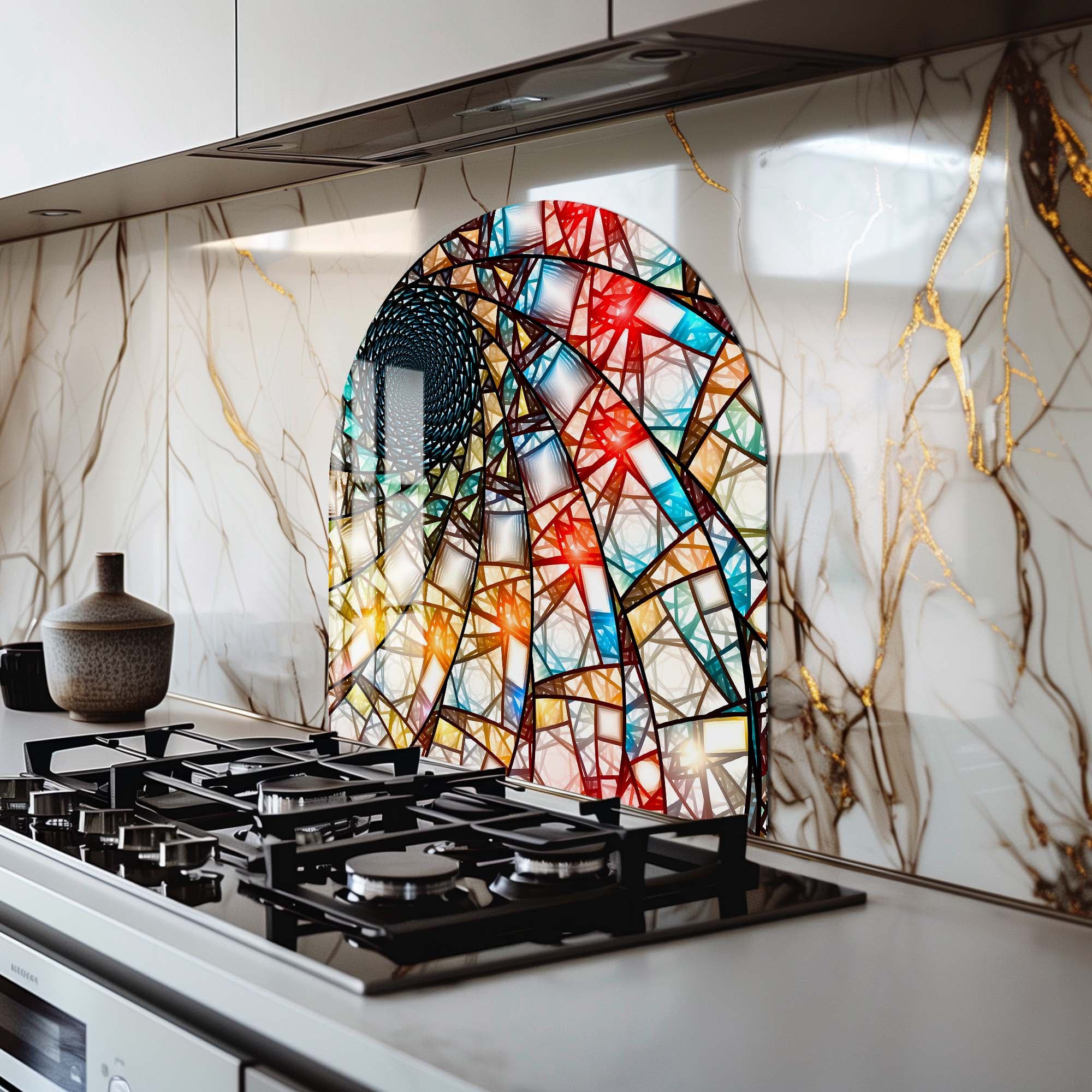 Artronauts Glass Print Spiral Stained - Glass Splashback