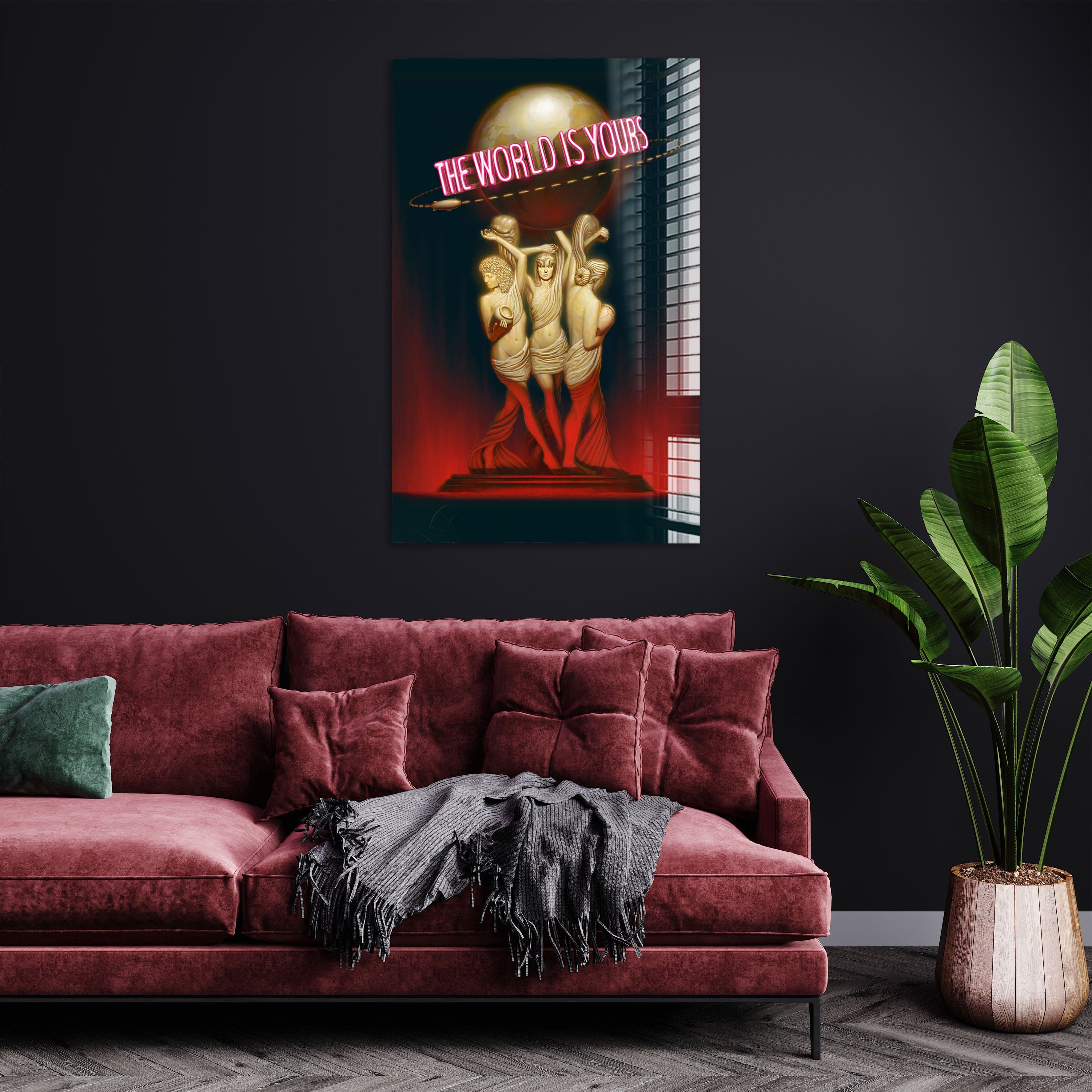 Artronauts Glass Print The World Is Yours - Scarface