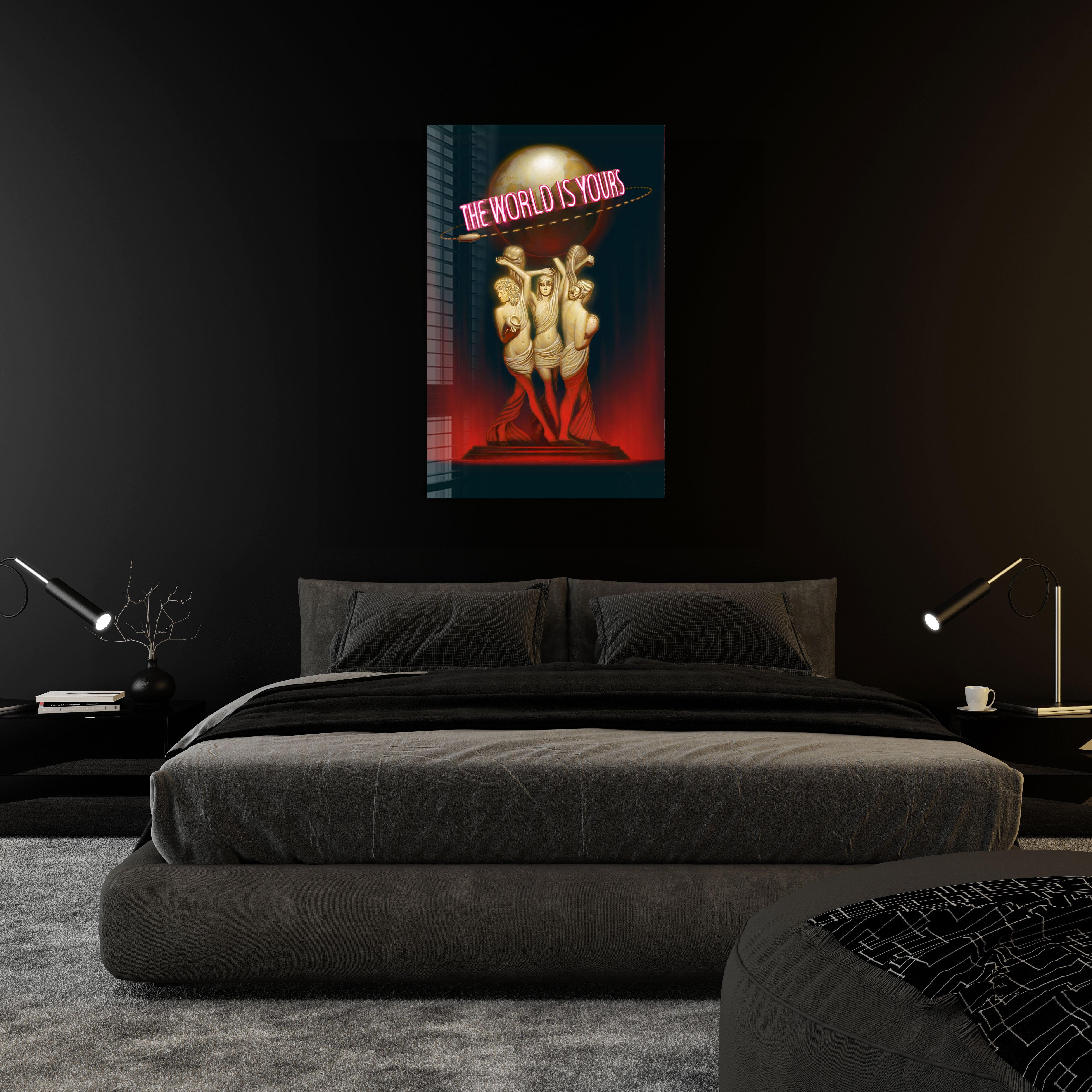 Artronauts Glass Print The World Is Yours - Scarface