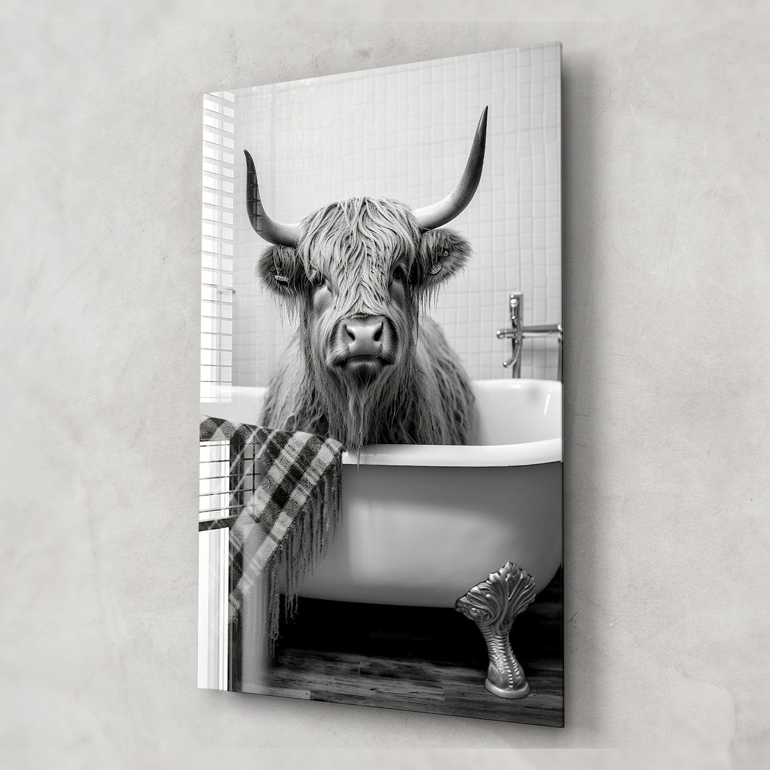 Artronauts Glass Print Bathtub Animal Highland Cow