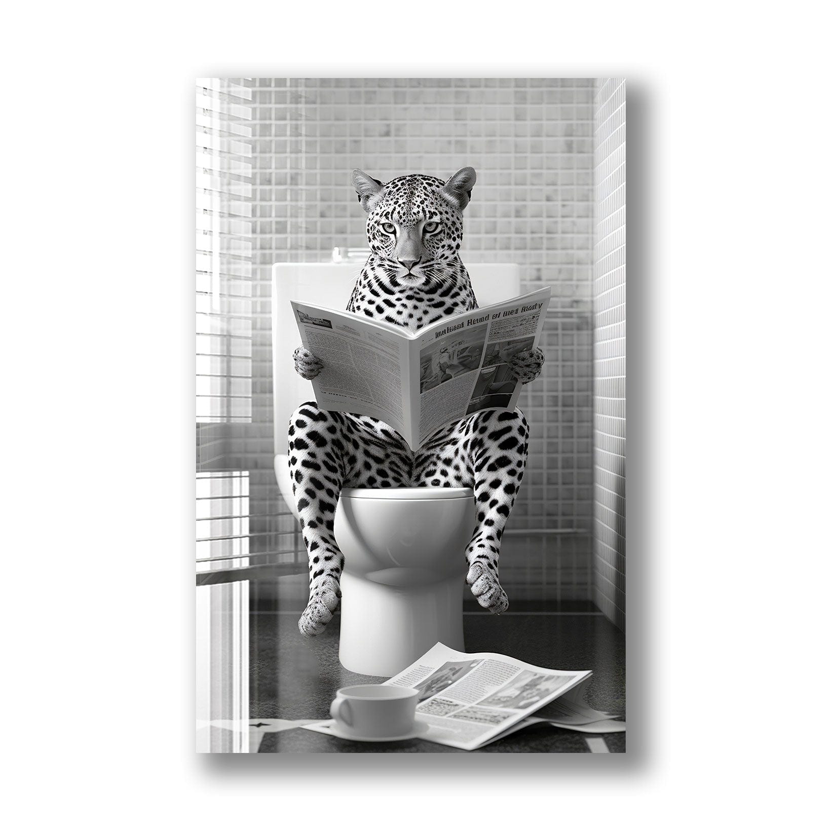 Artronauts Glass Print Toilet Animal Leopard