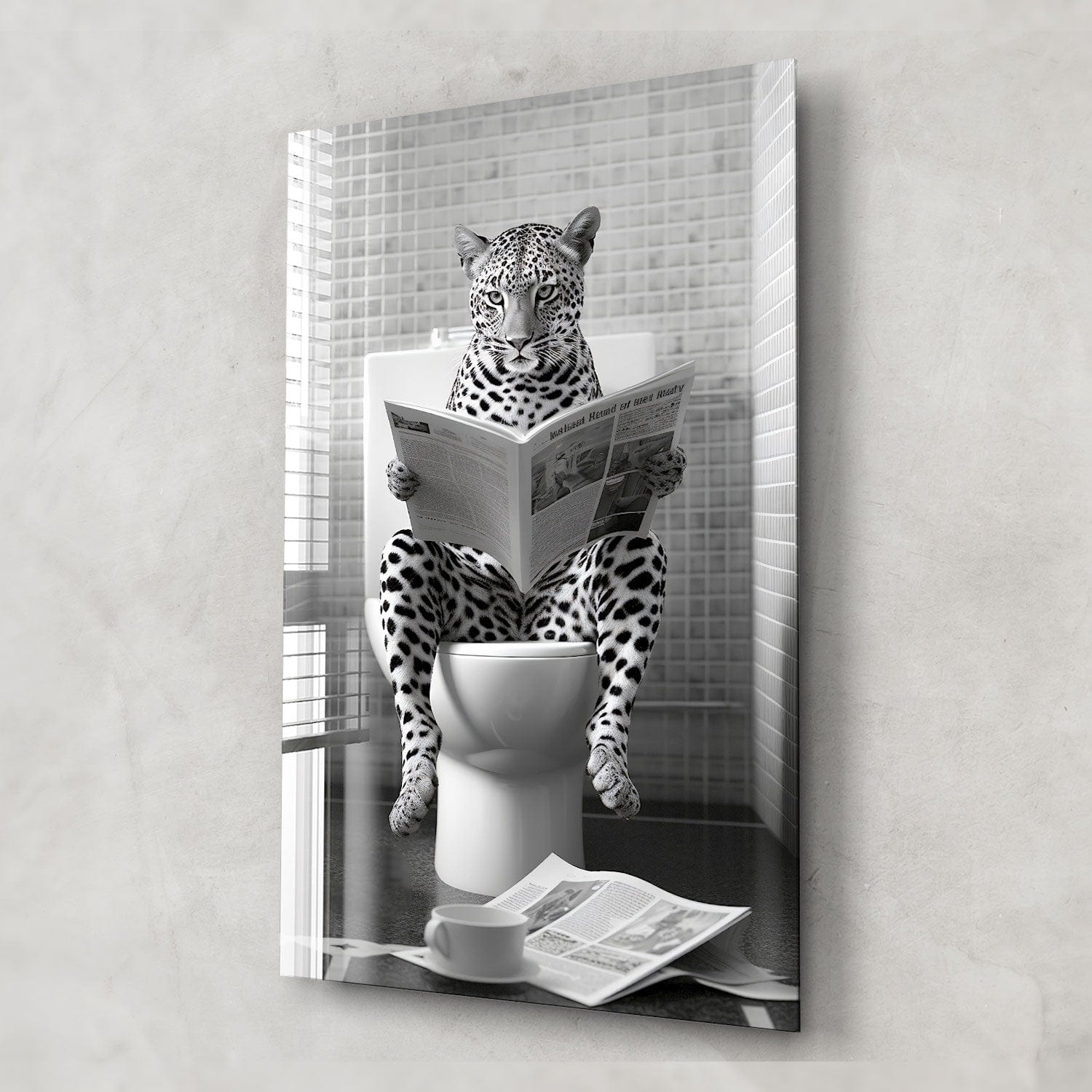 Artronauts Glass Print Toilet Animal Leopard