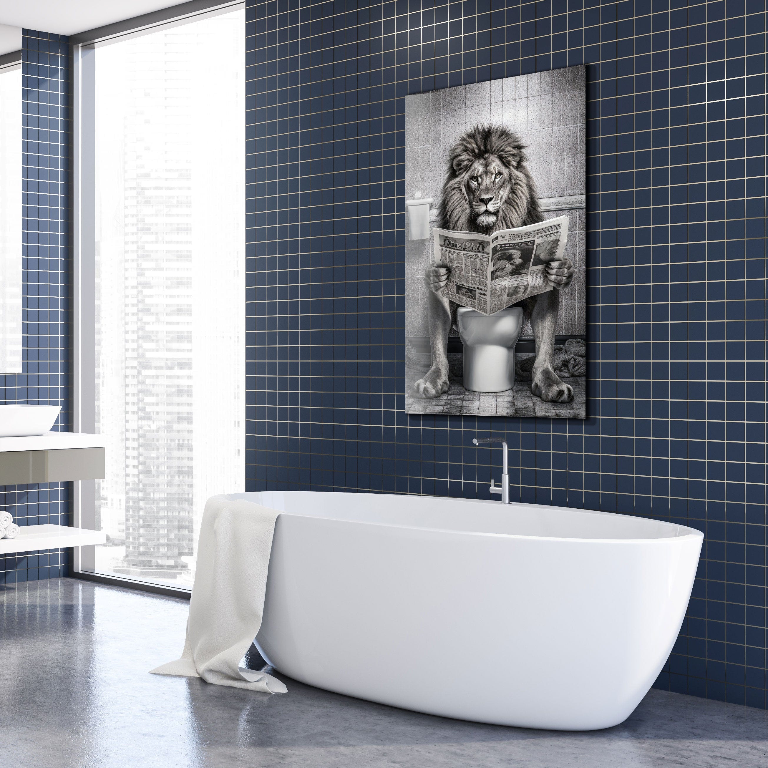 Artronauts Glass Print Toilet Animal Lion