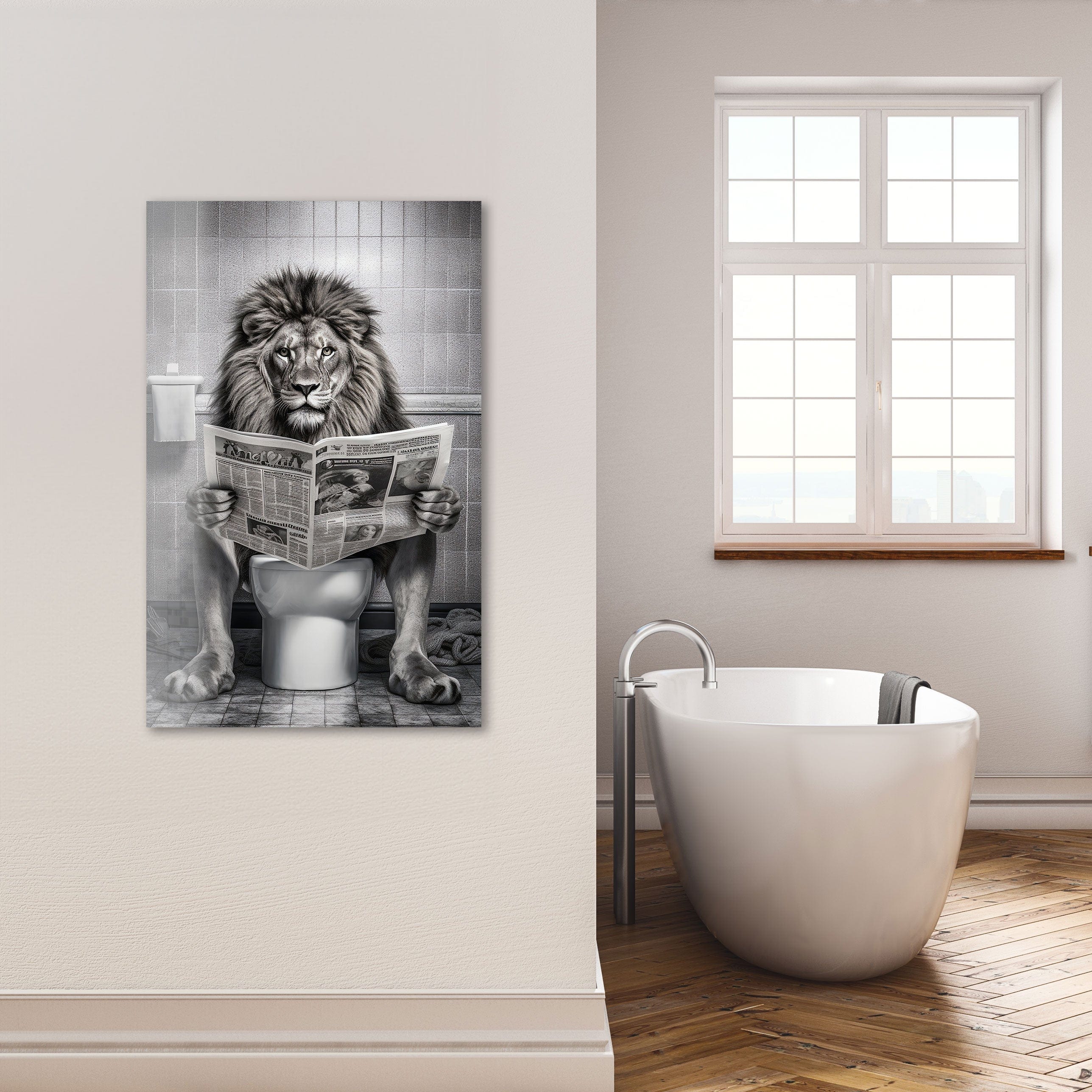 Artronauts Glass Print Toilet Animal Lion