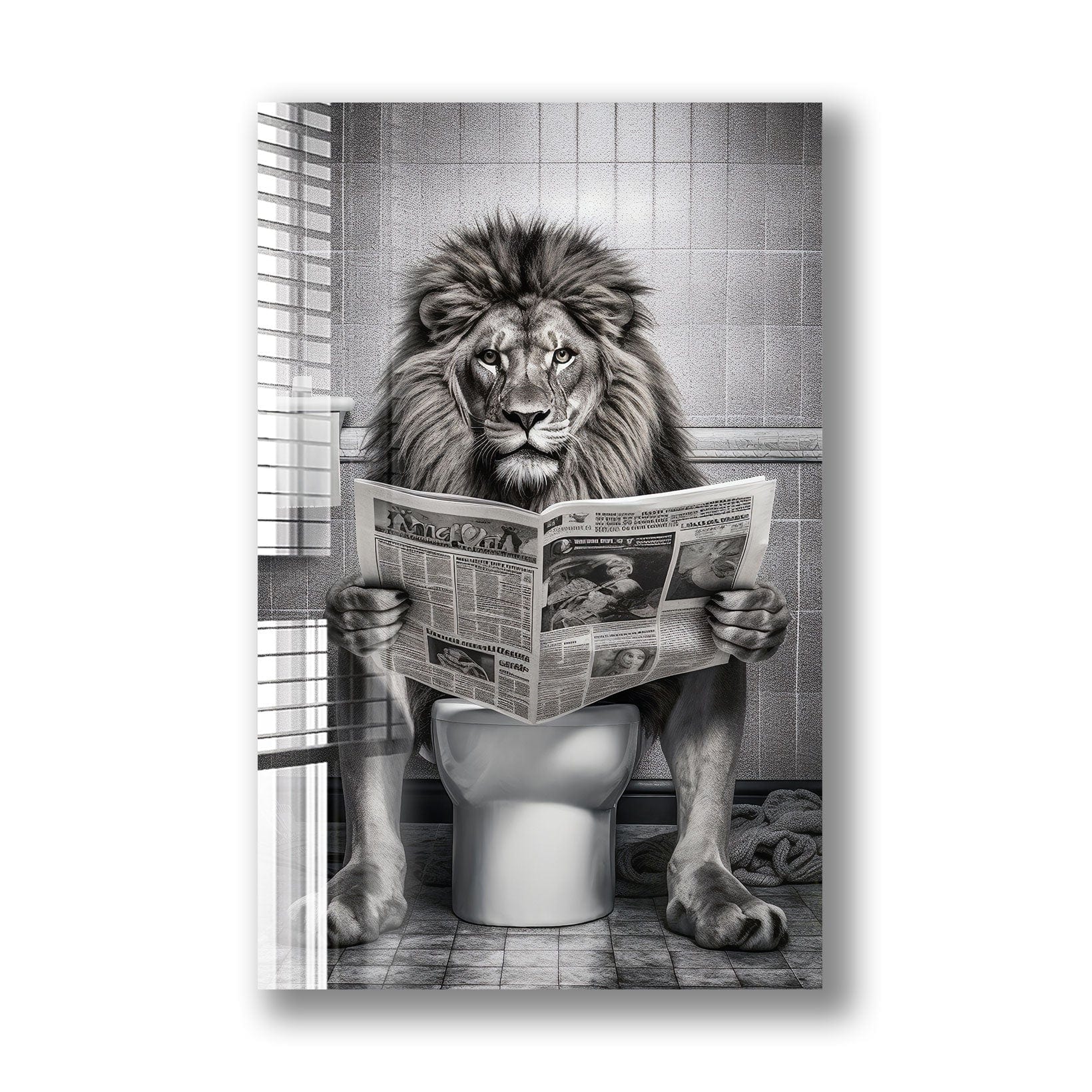 Artronauts Glass Print Toilet Animal Lion