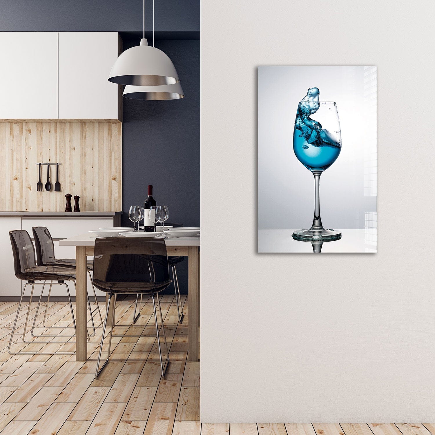 Artronauts Glass Print Blue Cocktail