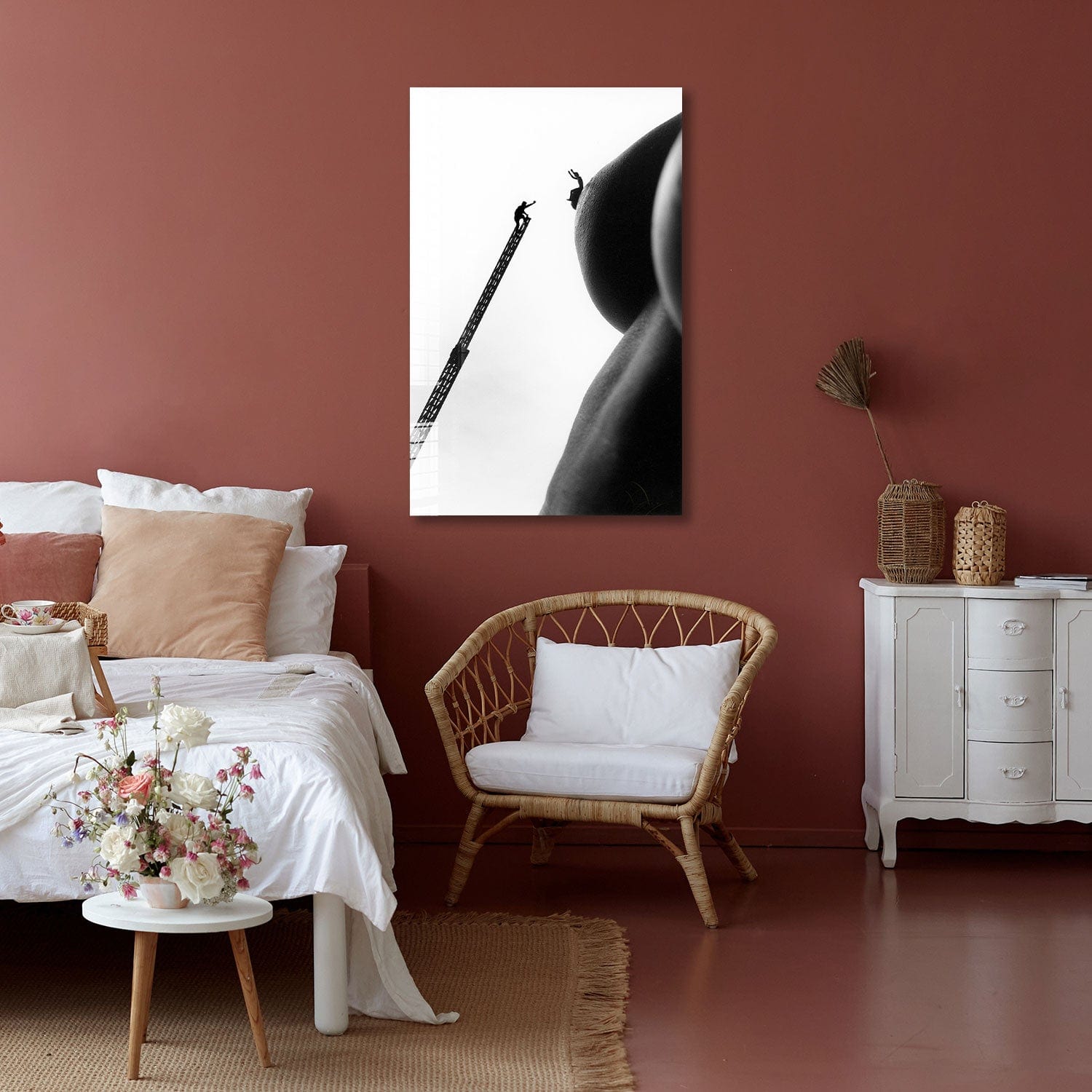 Artronauts Glass Print Climbing The Nipples