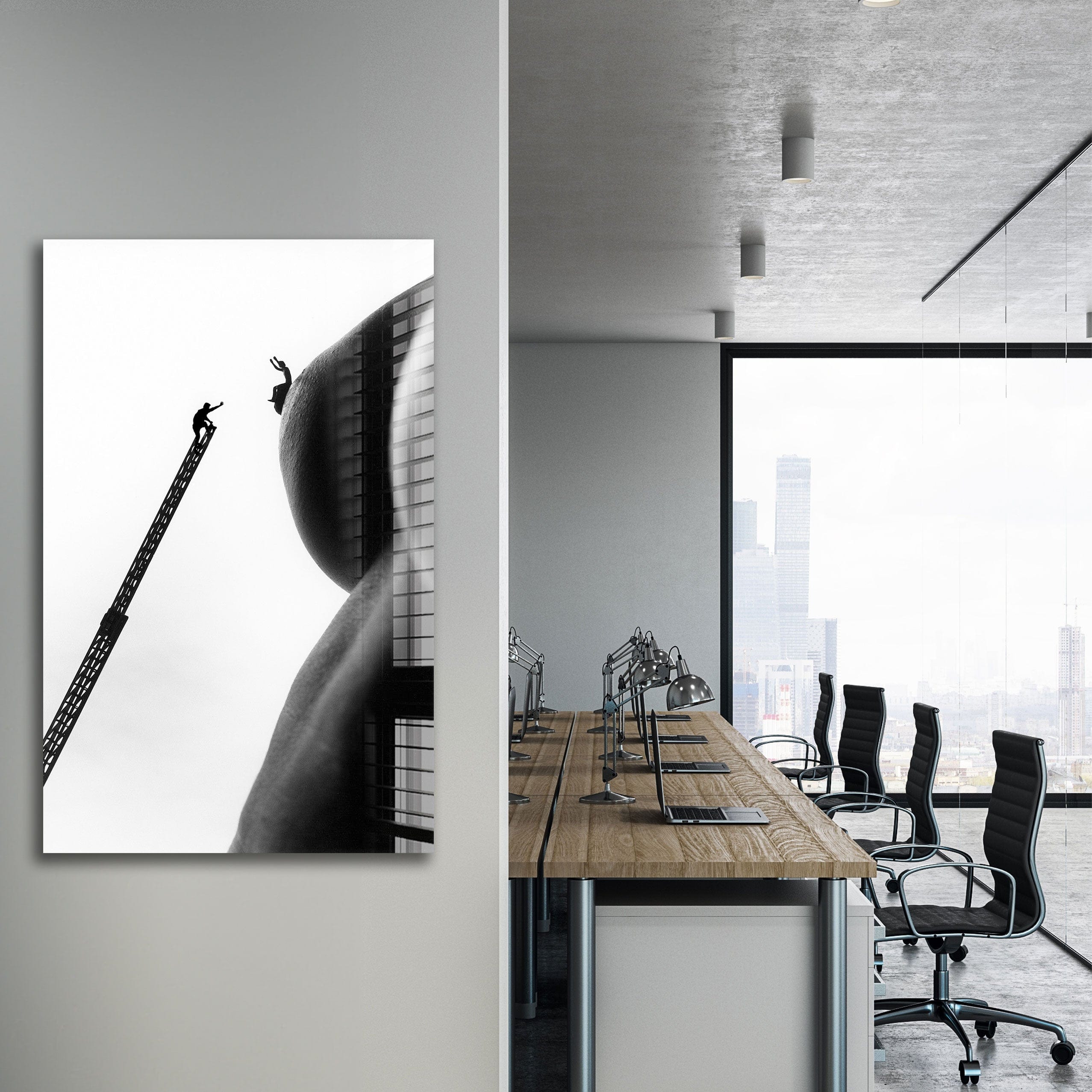 Artronauts Glass Print Climbing The Nipples