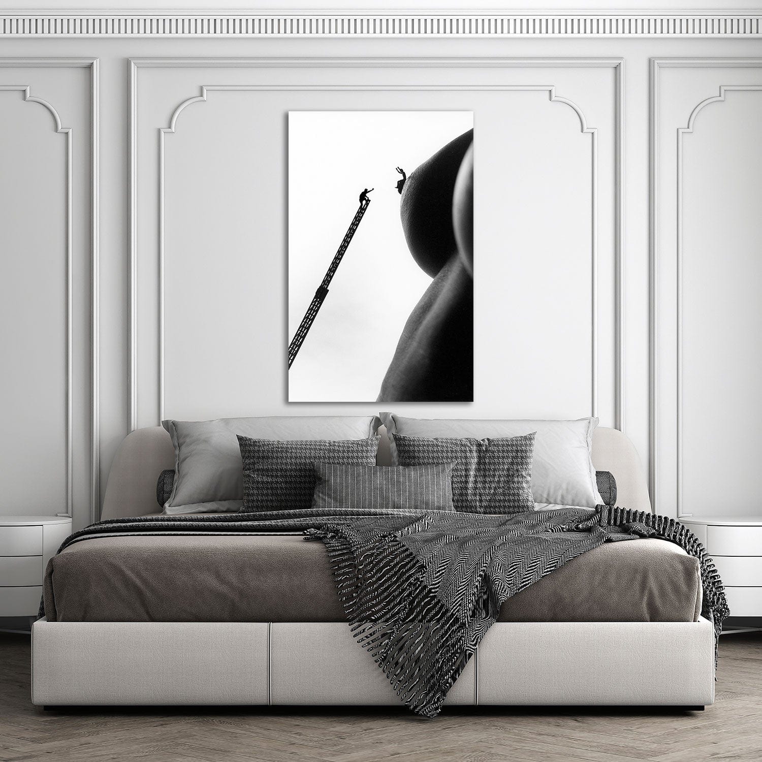 Artronauts Glass Print Climbing The Nipples