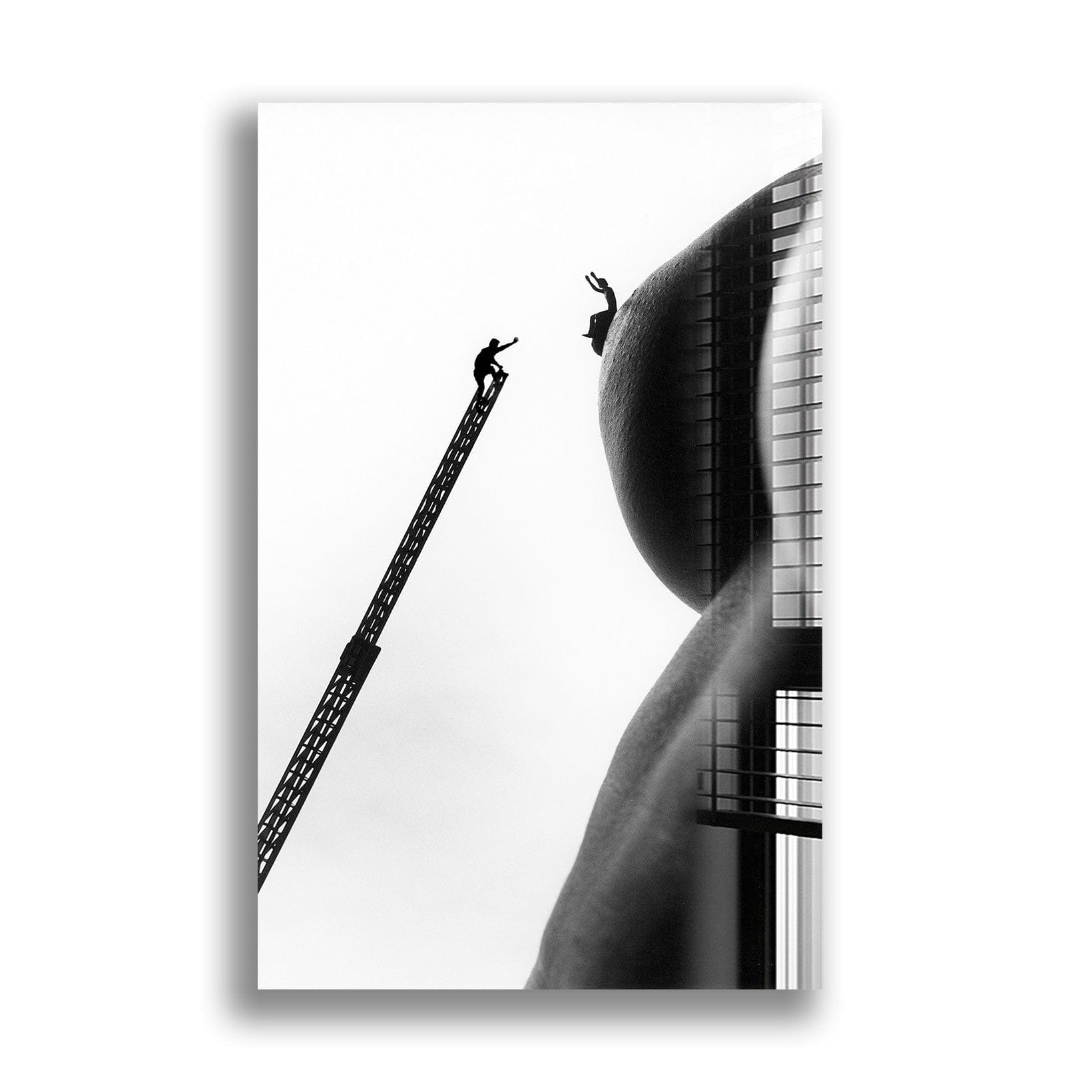 Artronauts Glass Print Climbing The Nipples