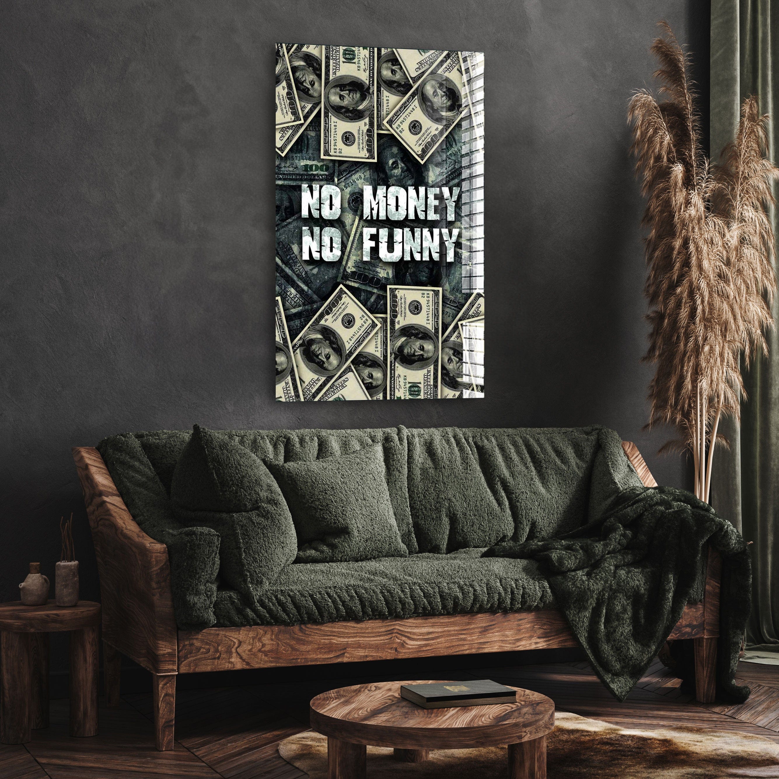 Artronauts Glass Print No Money No Funny