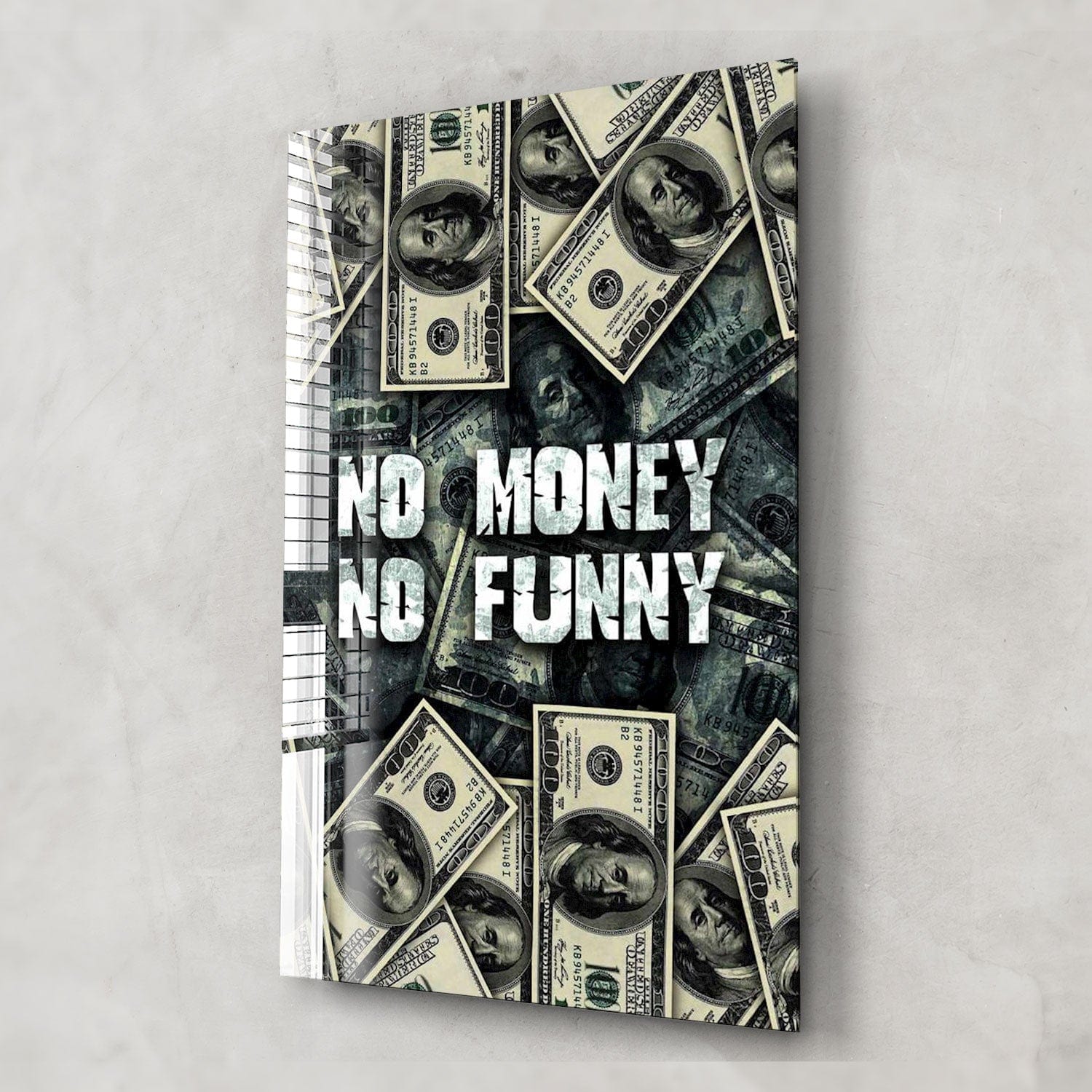 Artronauts Glass Print No Money No Funny