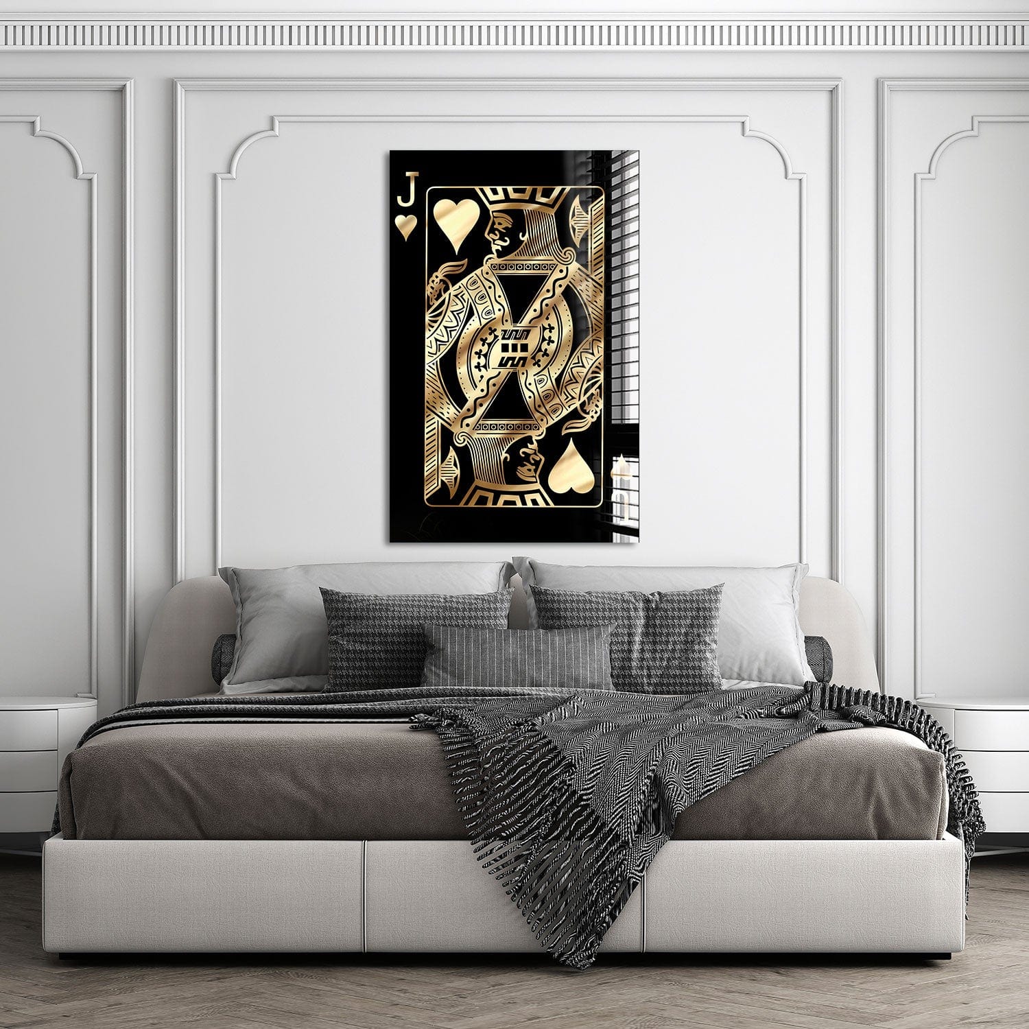 Artronauts Glass Print Golden Jack of Hearts