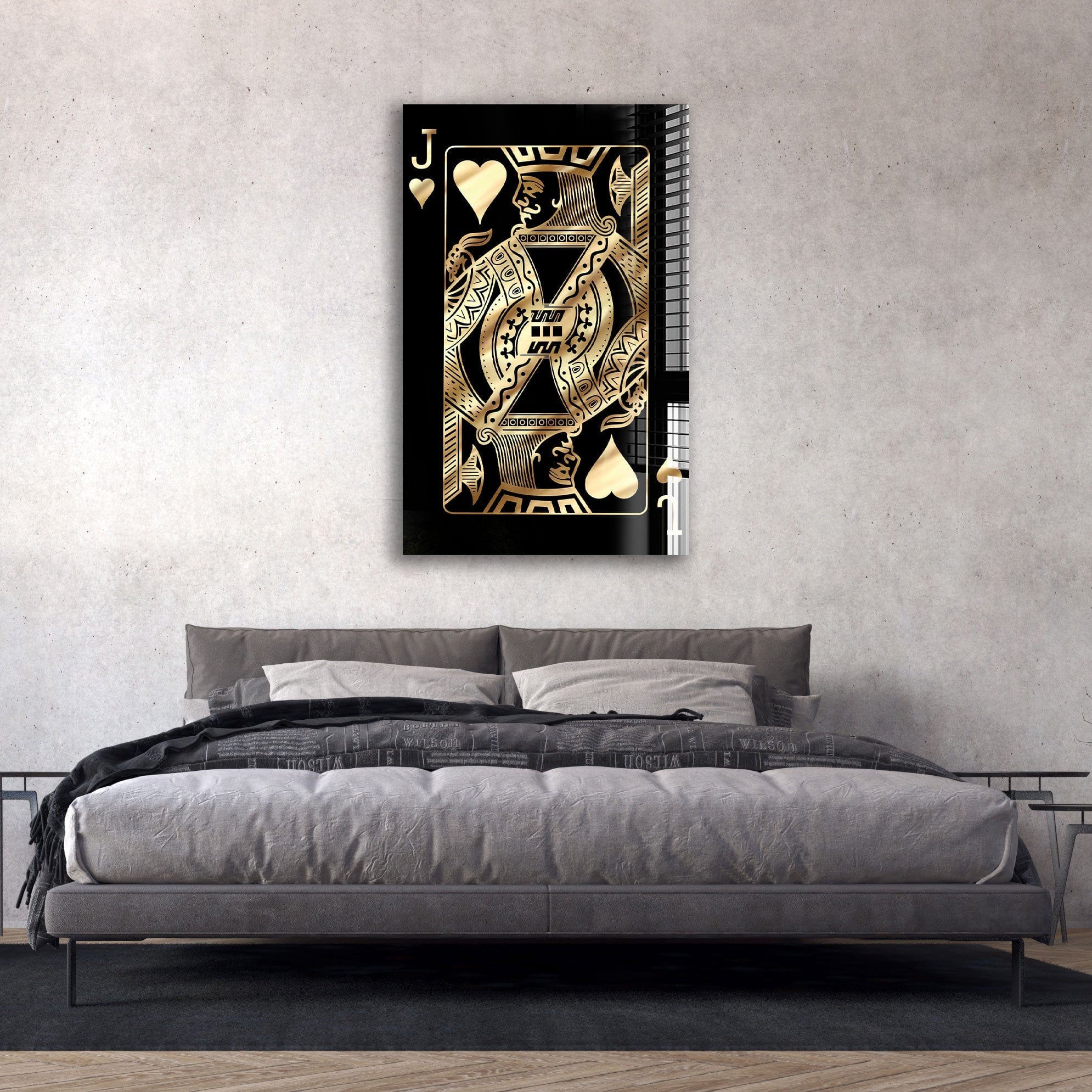 Artronauts Glass Print Golden Jack of Hearts