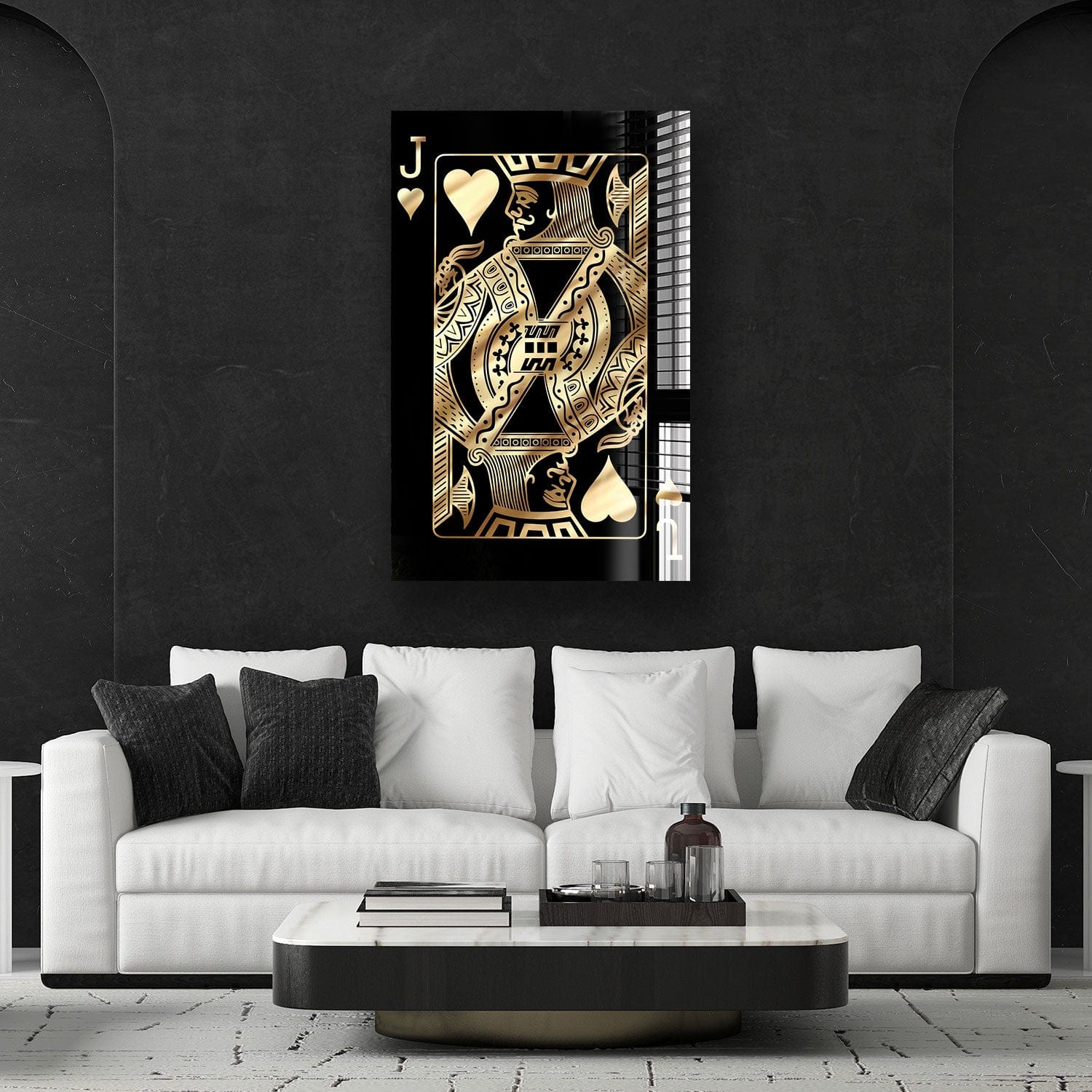 Artronauts Glass Print Golden Jack of Hearts