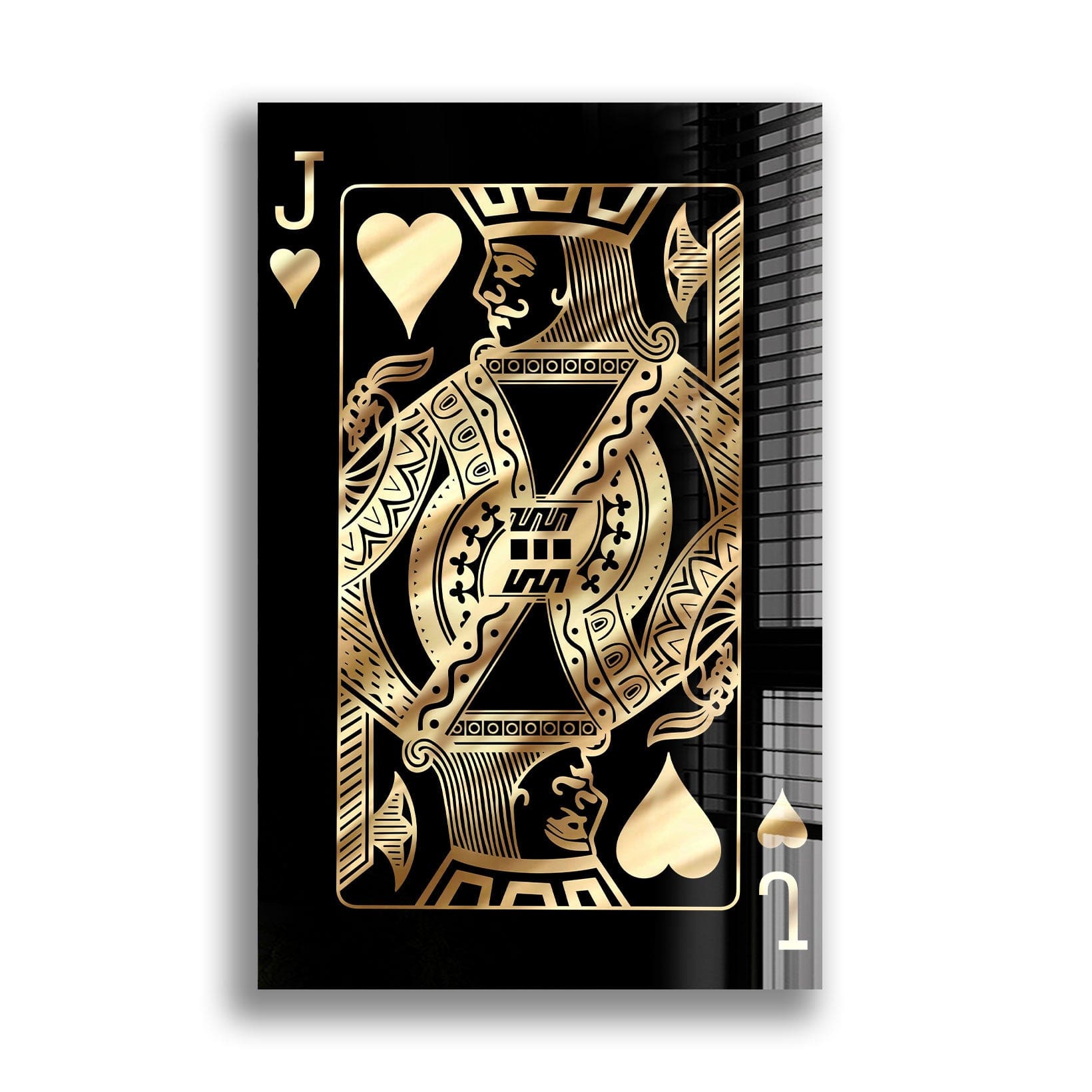Artronauts Glass Print Golden Jack of Hearts