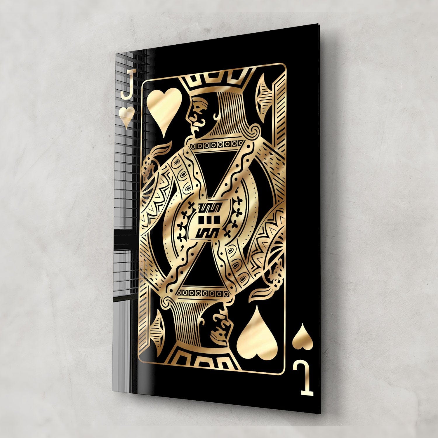 Artronauts Glass Print Golden Jack of Hearts