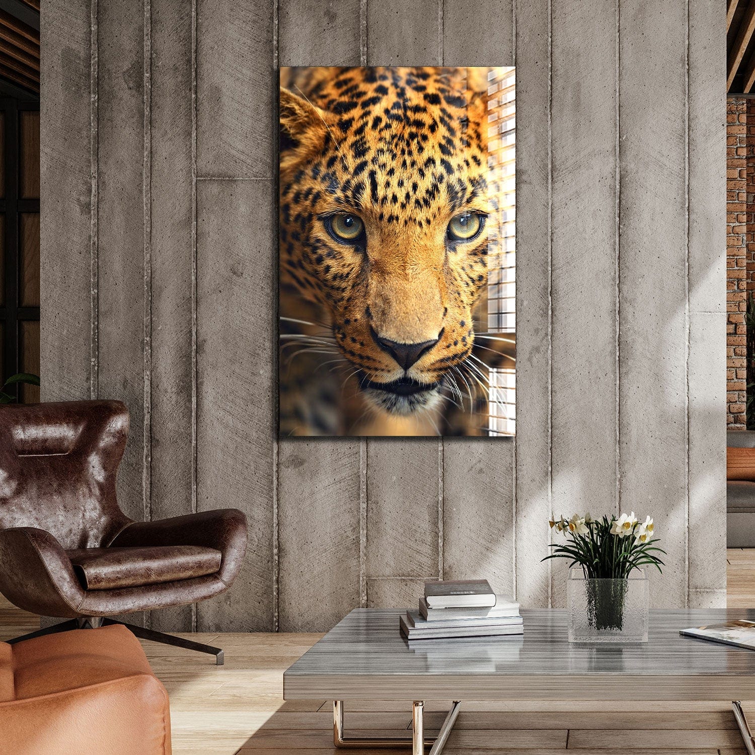 Artronauts Glass Print Hunter Leopard