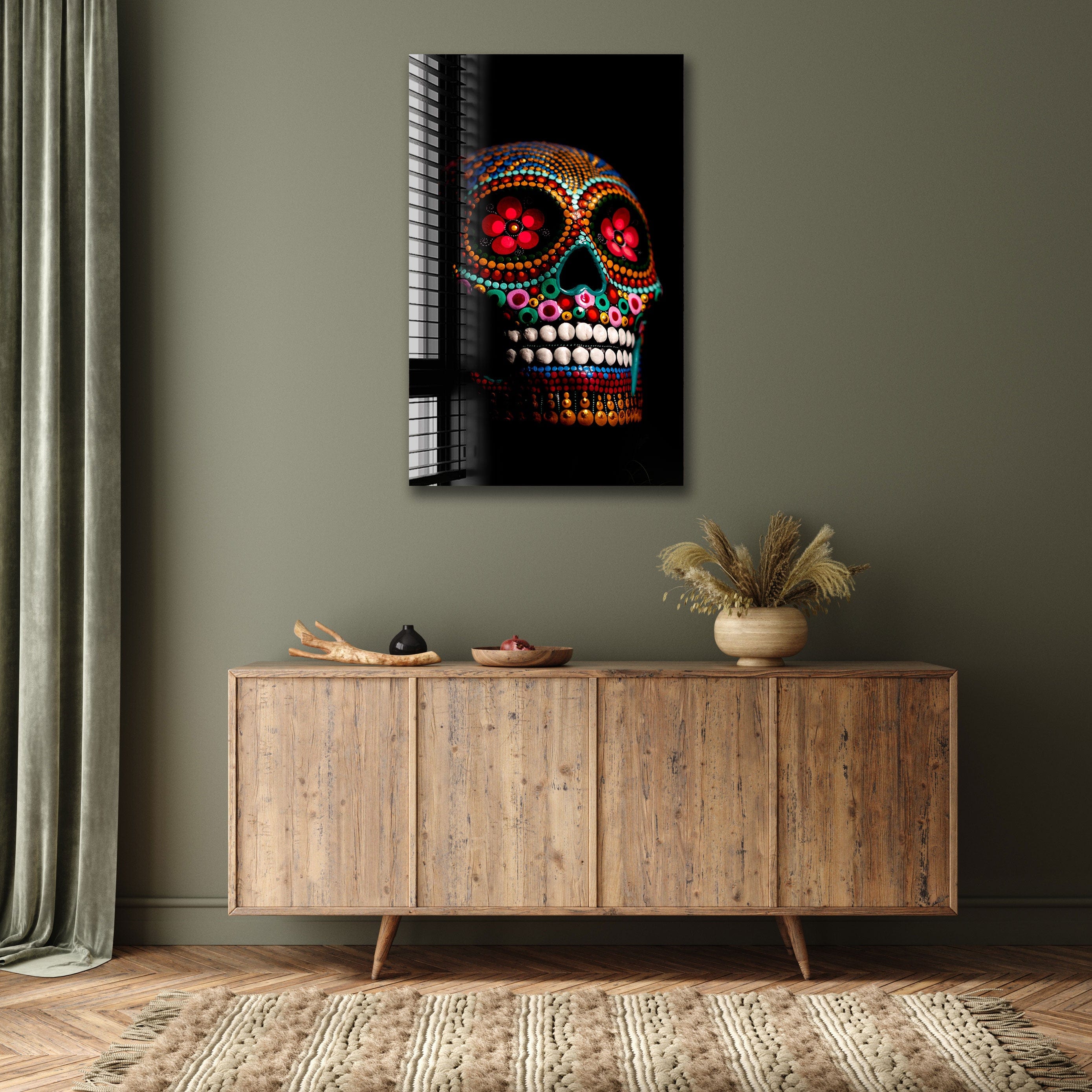 Artronauts Glass Print Calavera Sugar Skull
