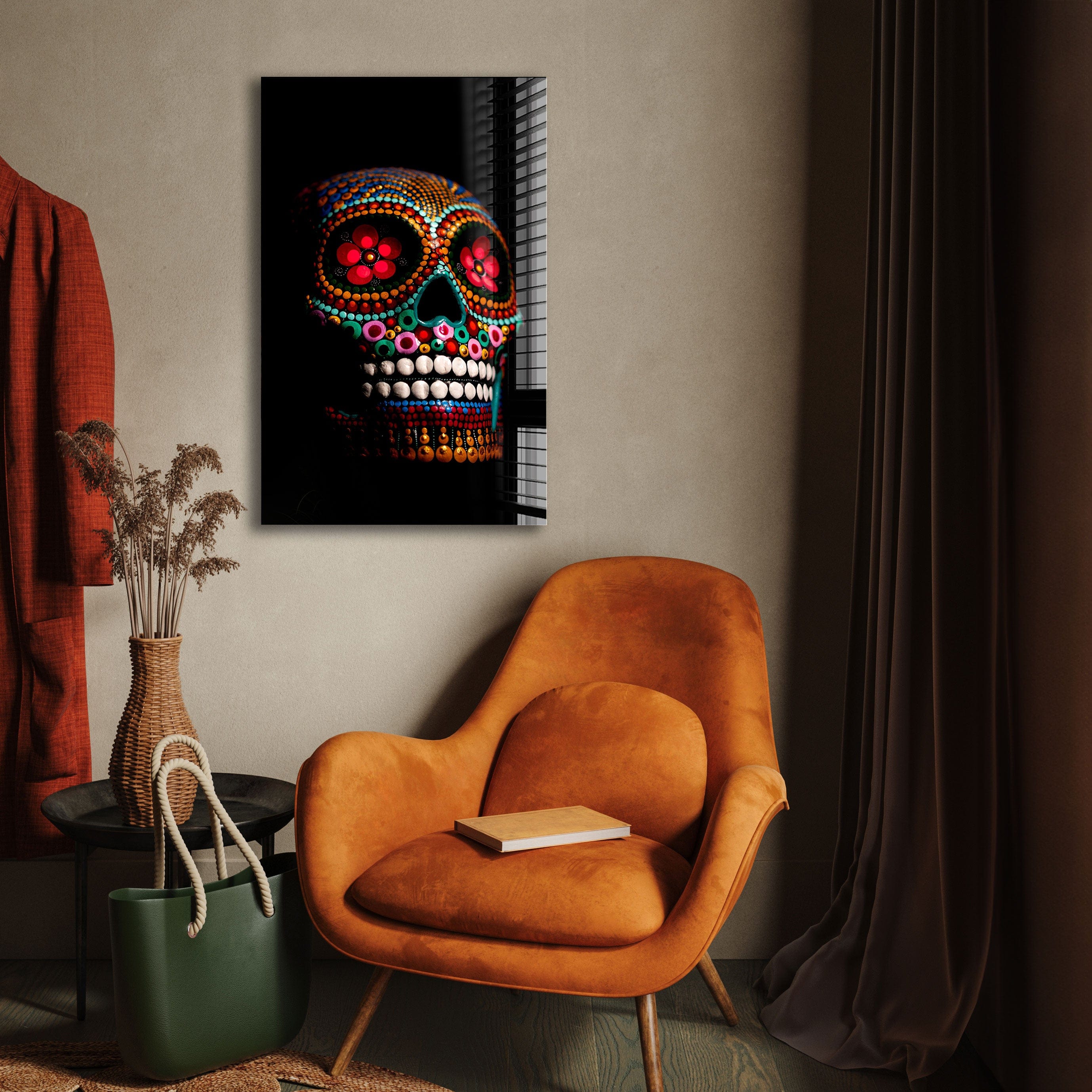 Artronauts Glass Print Calavera Sugar Skull