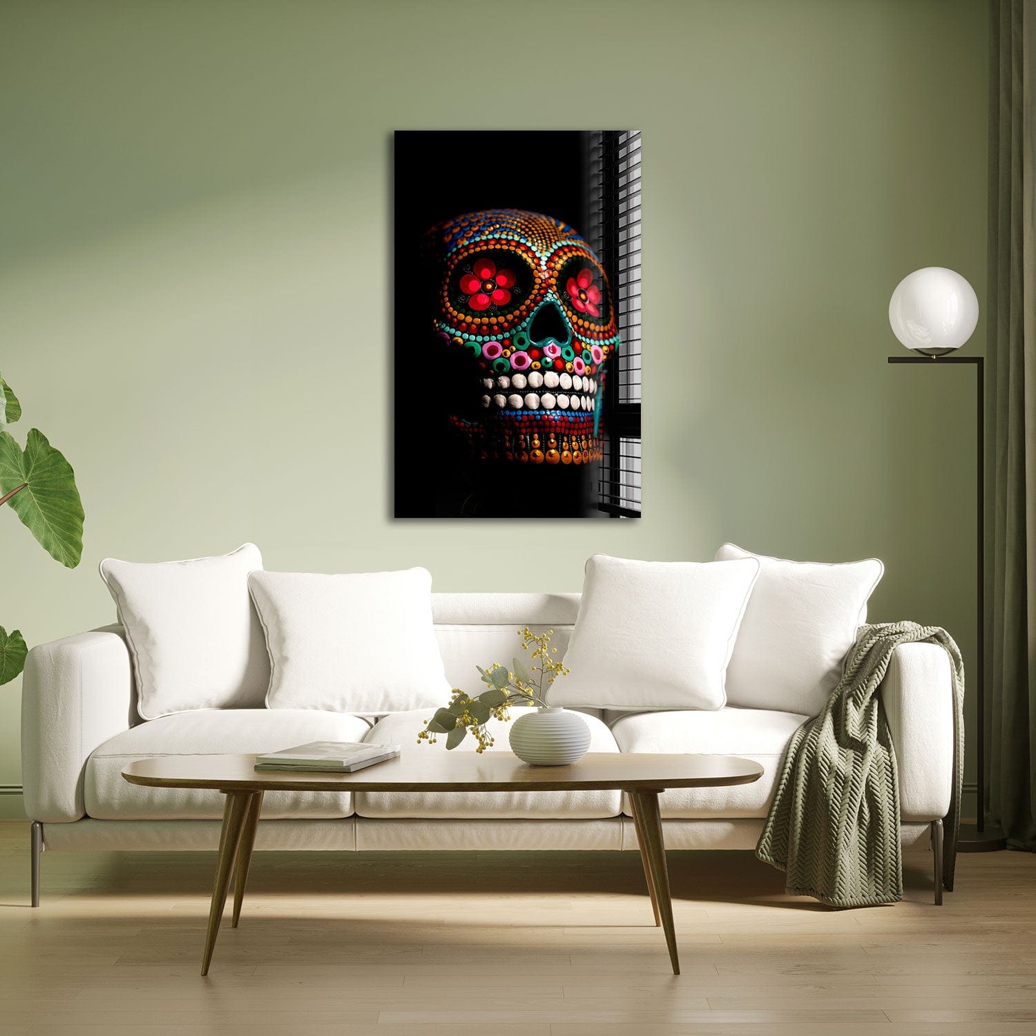 Artronauts Glass Print Calavera Sugar Skull