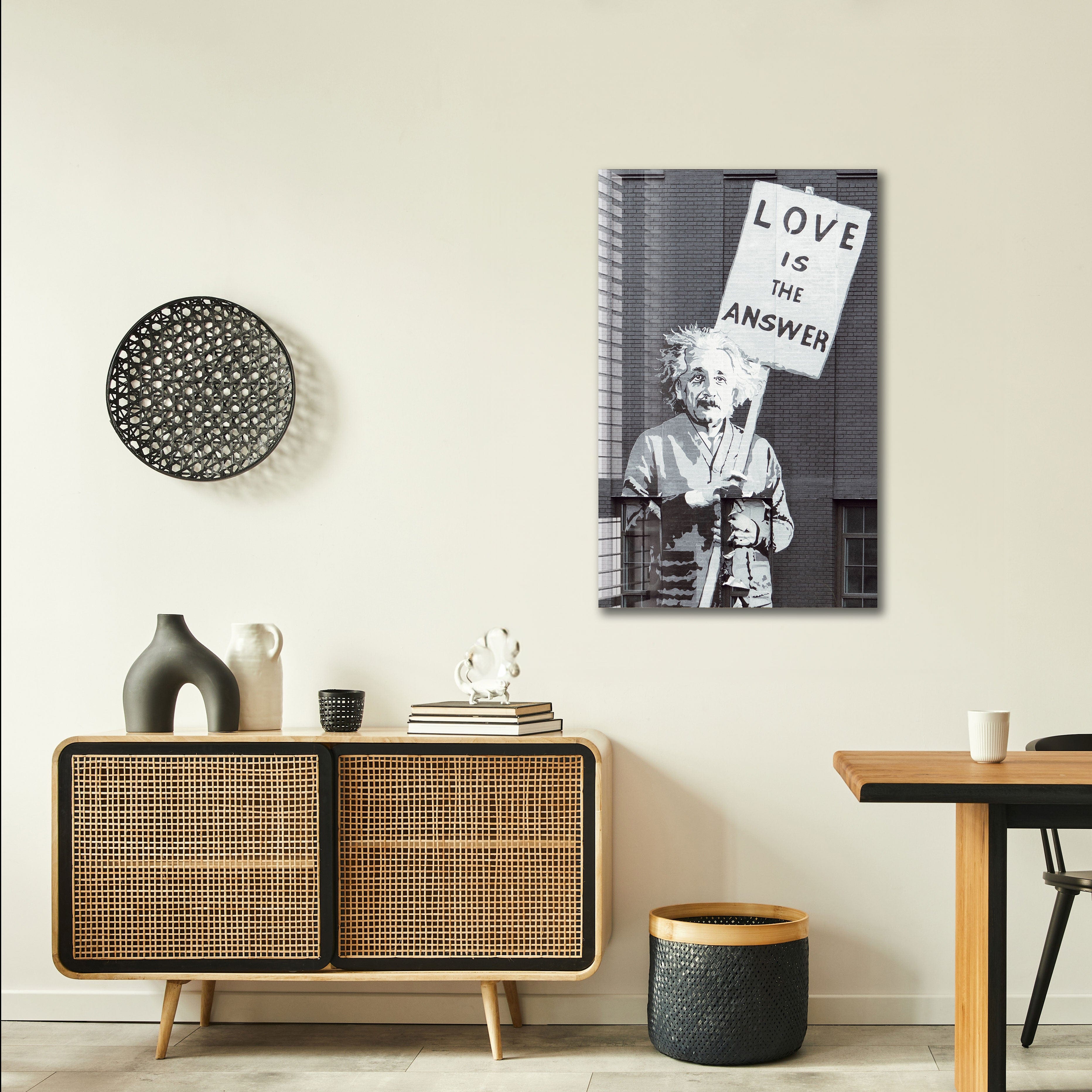 Artronauts Glass Print Love is The Answer - Banksy