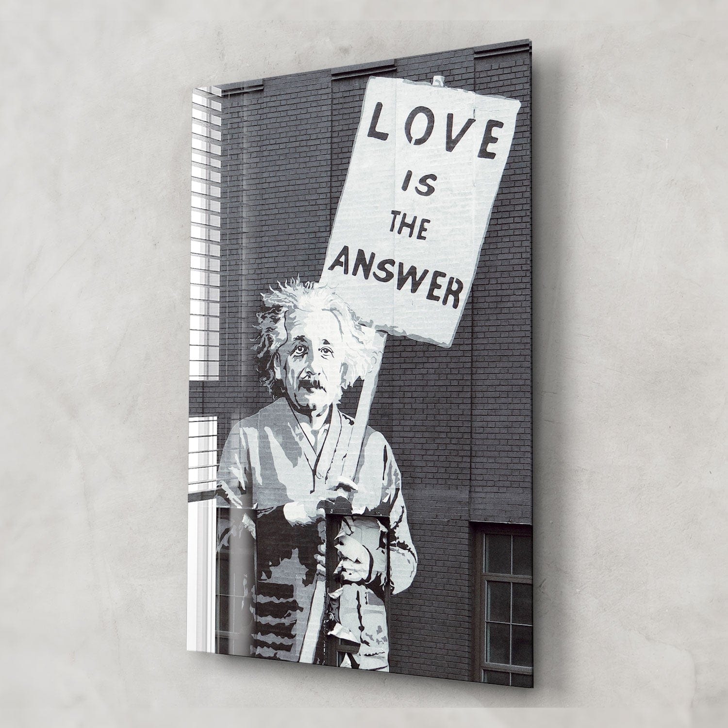 Artronauts Glass Print Love is The Answer - Banksy