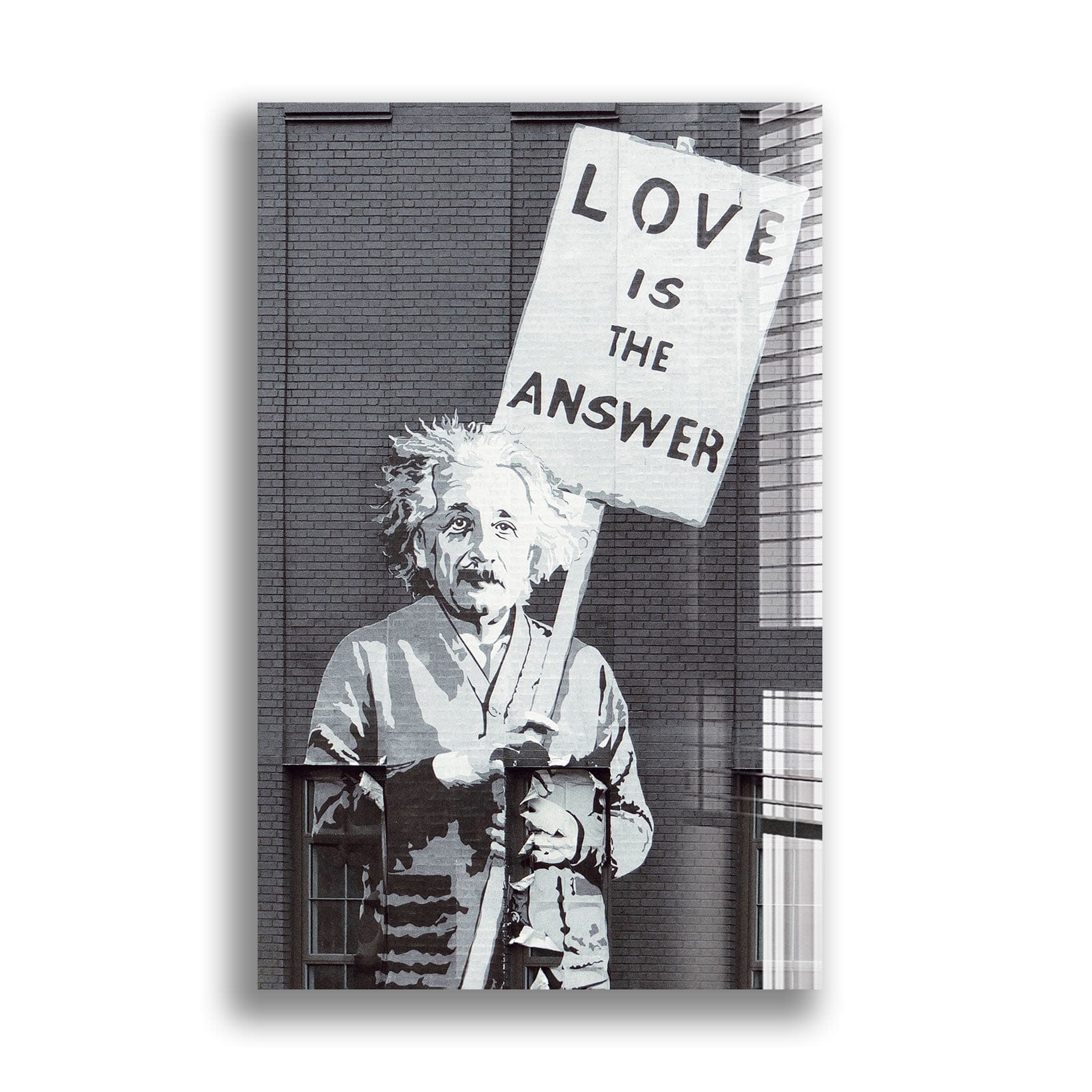 Artronauts Glass Print Love is The Answer - Banksy